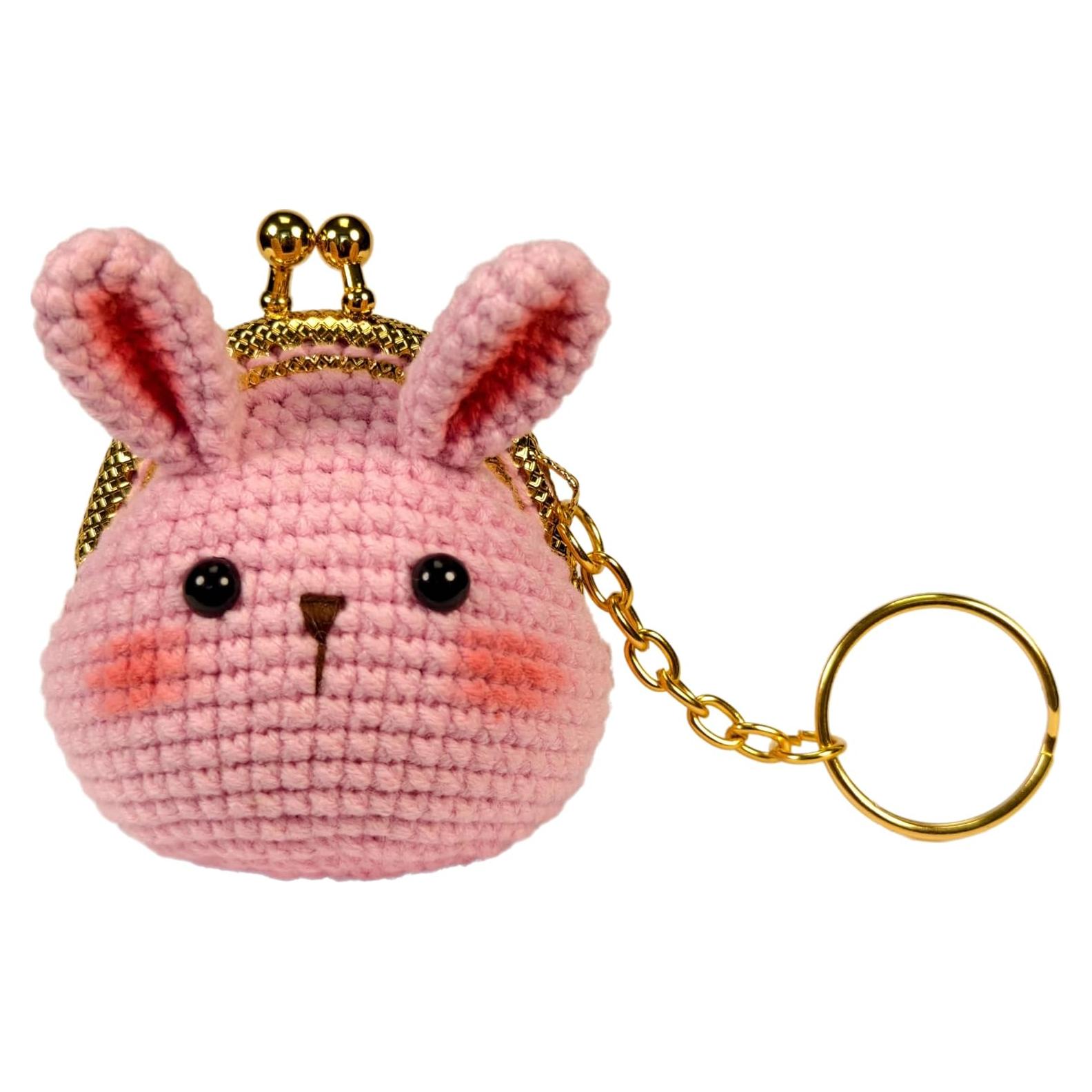 Monedero de Ganchillo Hecho a Mano para Niñas - Conejito Rosa