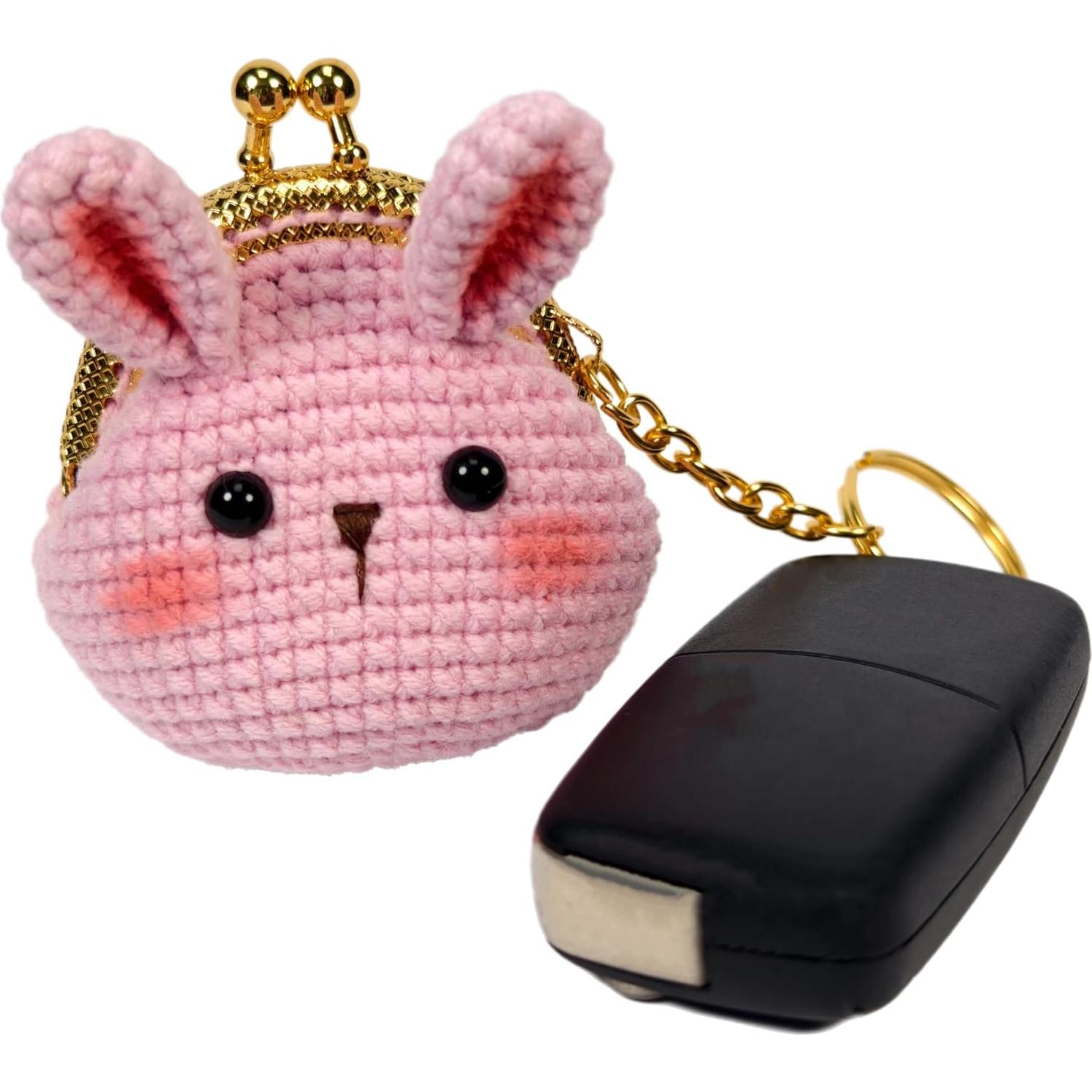 Monedero de Ganchillo Hecho a Mano para Niñas - Conejito Rosa
