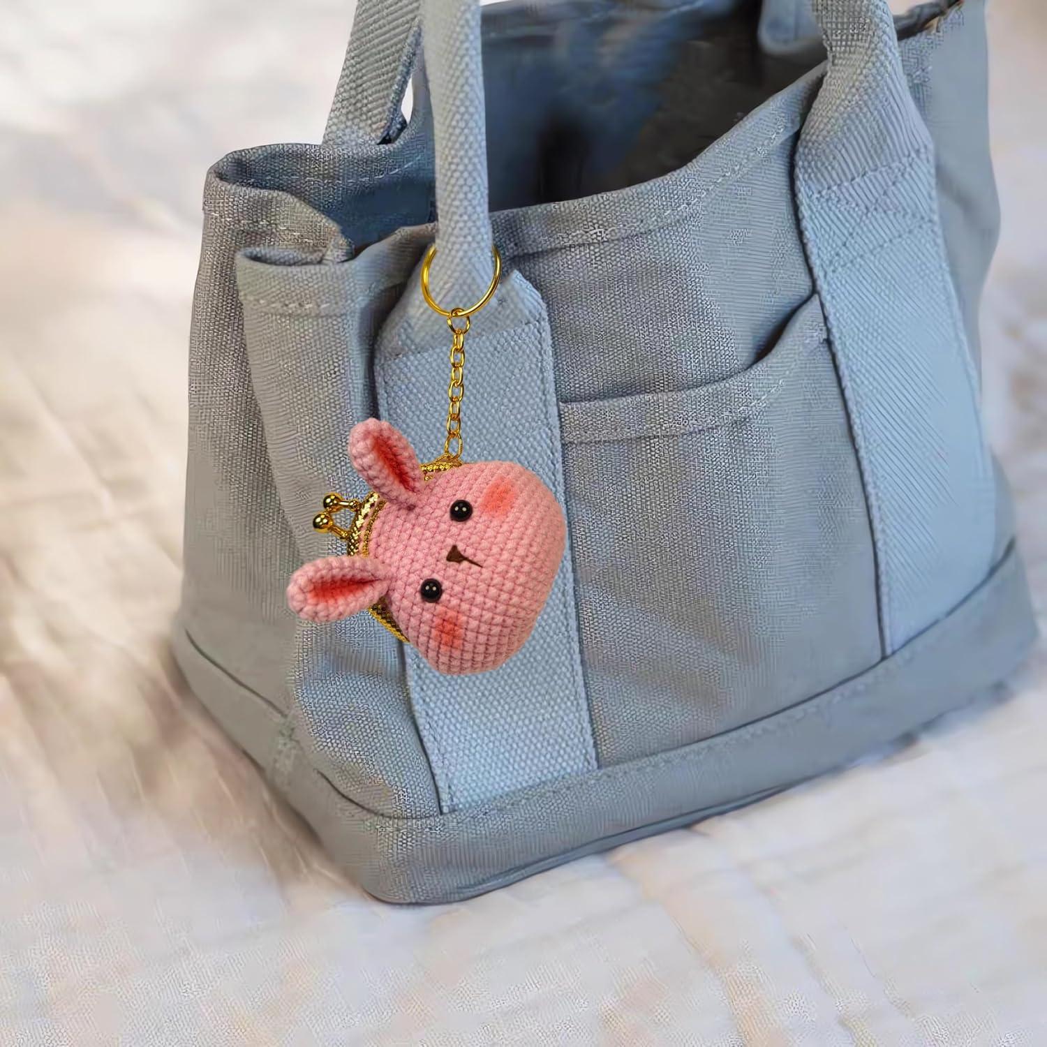 Monedero de Ganchillo Hecho a Mano para Niñas - Conejito Rosa