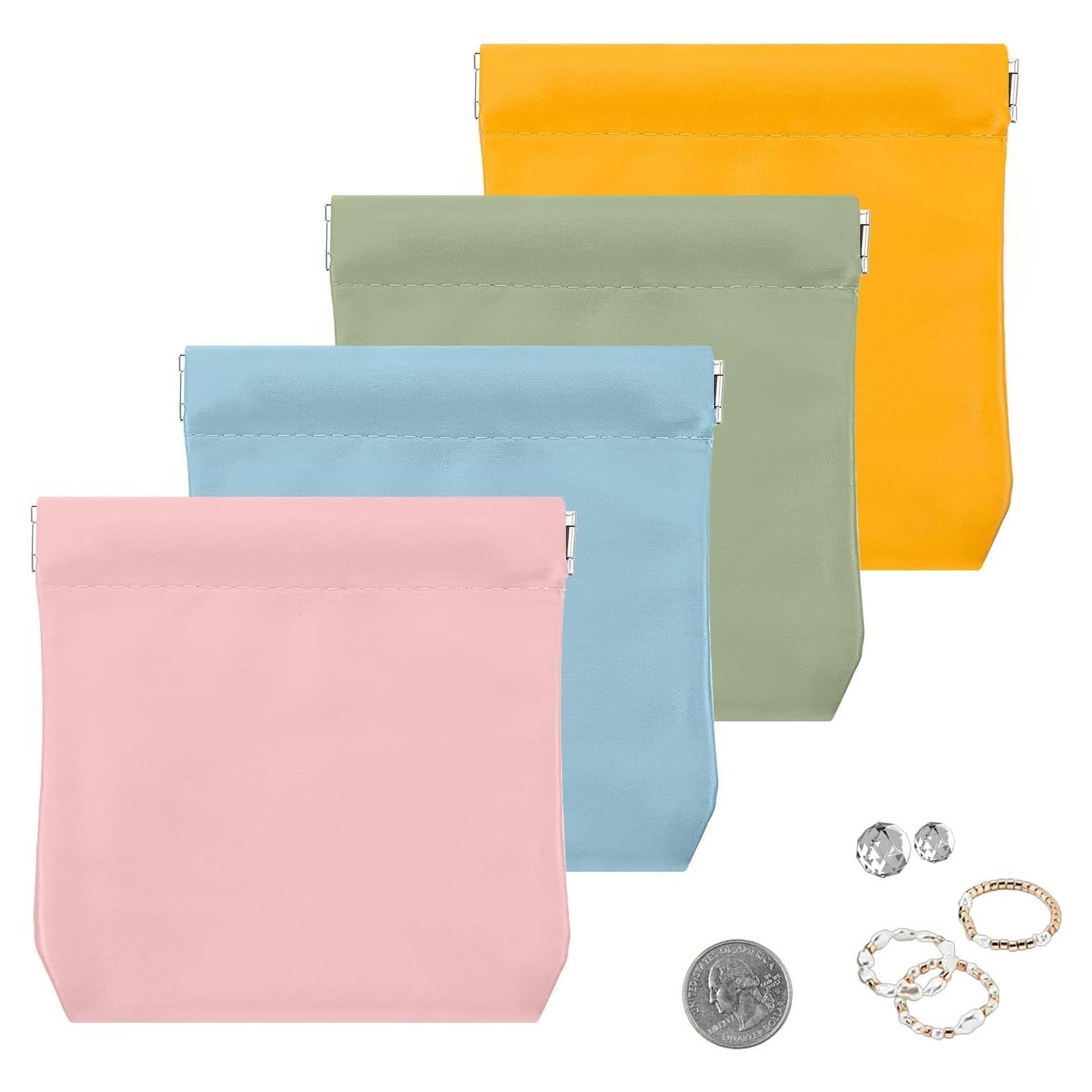 Juego de 4 Monederos Mini Mabor de Cuero PU Multicolor