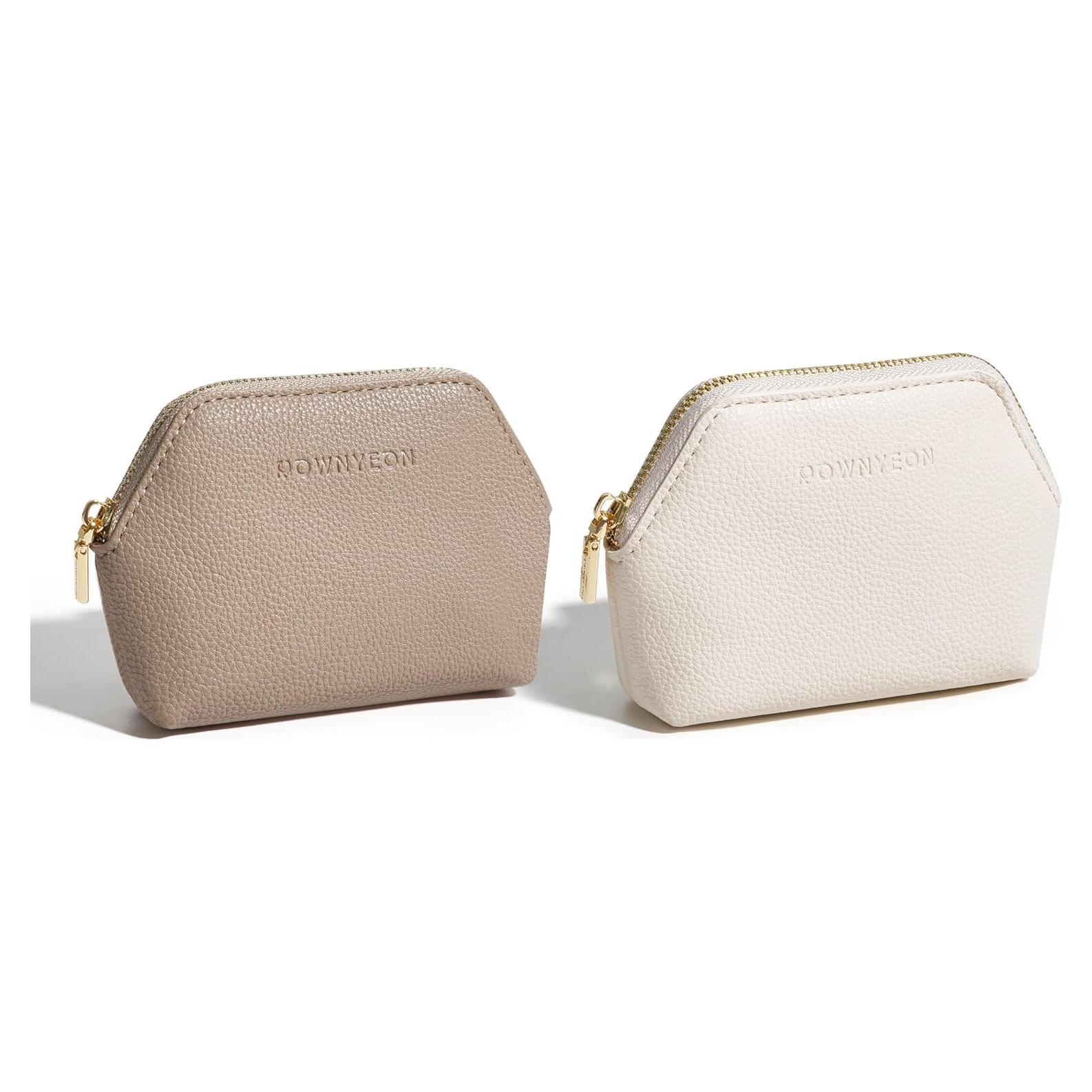 Bolsa de Maquillaje Pequeña ROWNYEON de Cuero Vegano 12.9x9.9cm