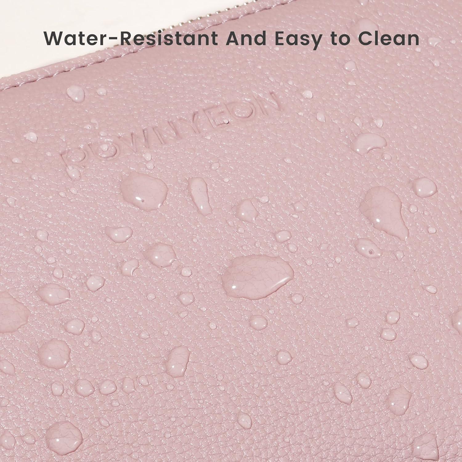 Bolsa de Maquillaje Pequeña ROWNYEON de Cuero Vegano 12.9x9.9cm