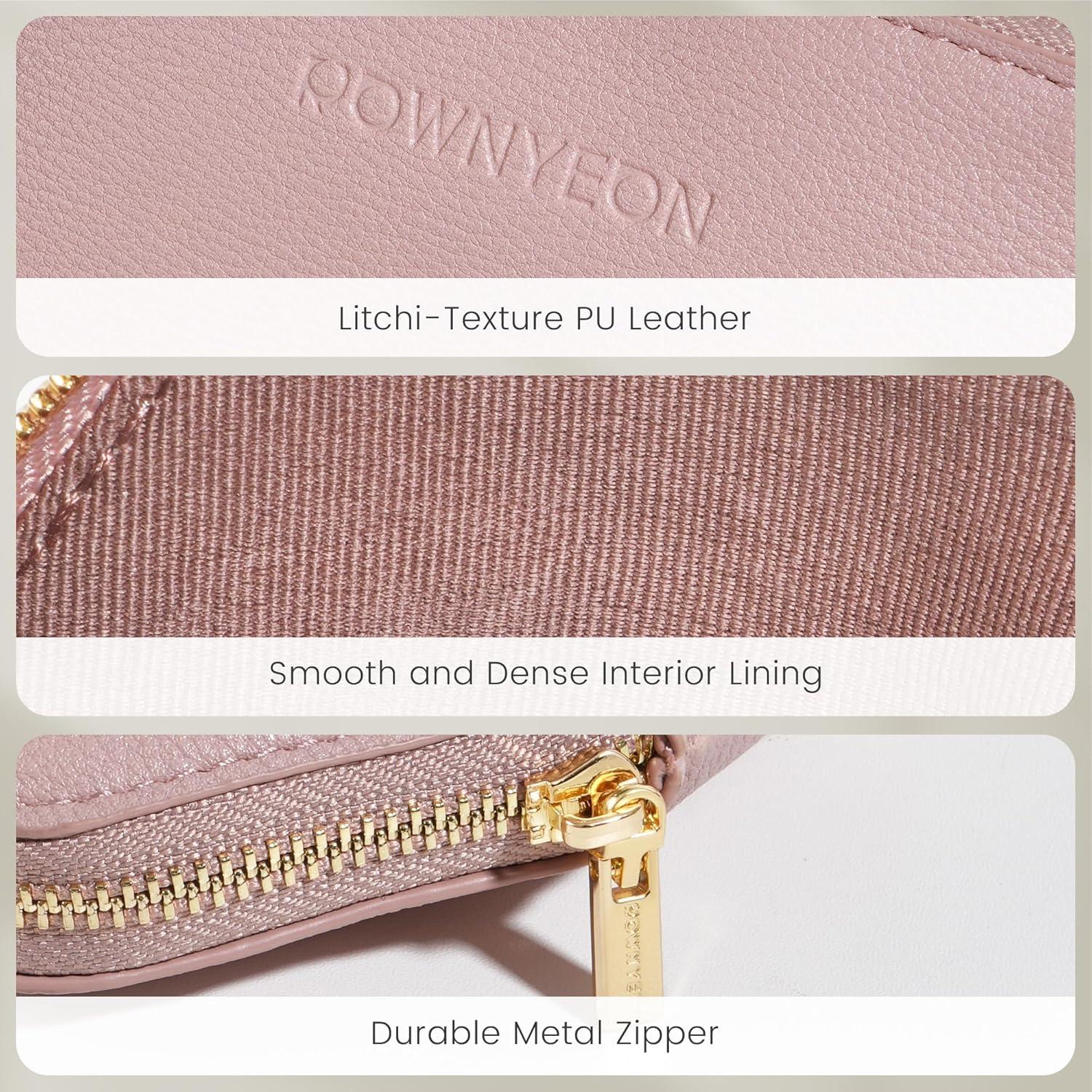 Bolsa de Maquillaje Pequeña ROWNYEON de Cuero Vegano 12.9x9.9cm