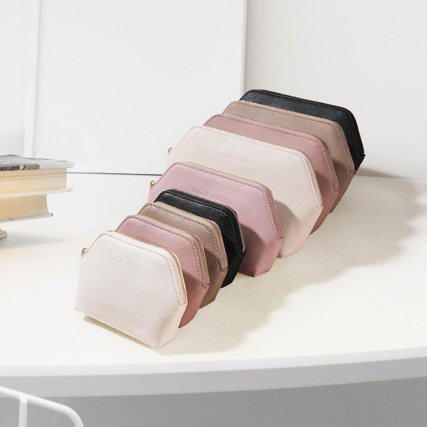 Bolsa de Maquillaje Pequeña ROWNYEON de Cuero Vegano 12.9x9.9cm