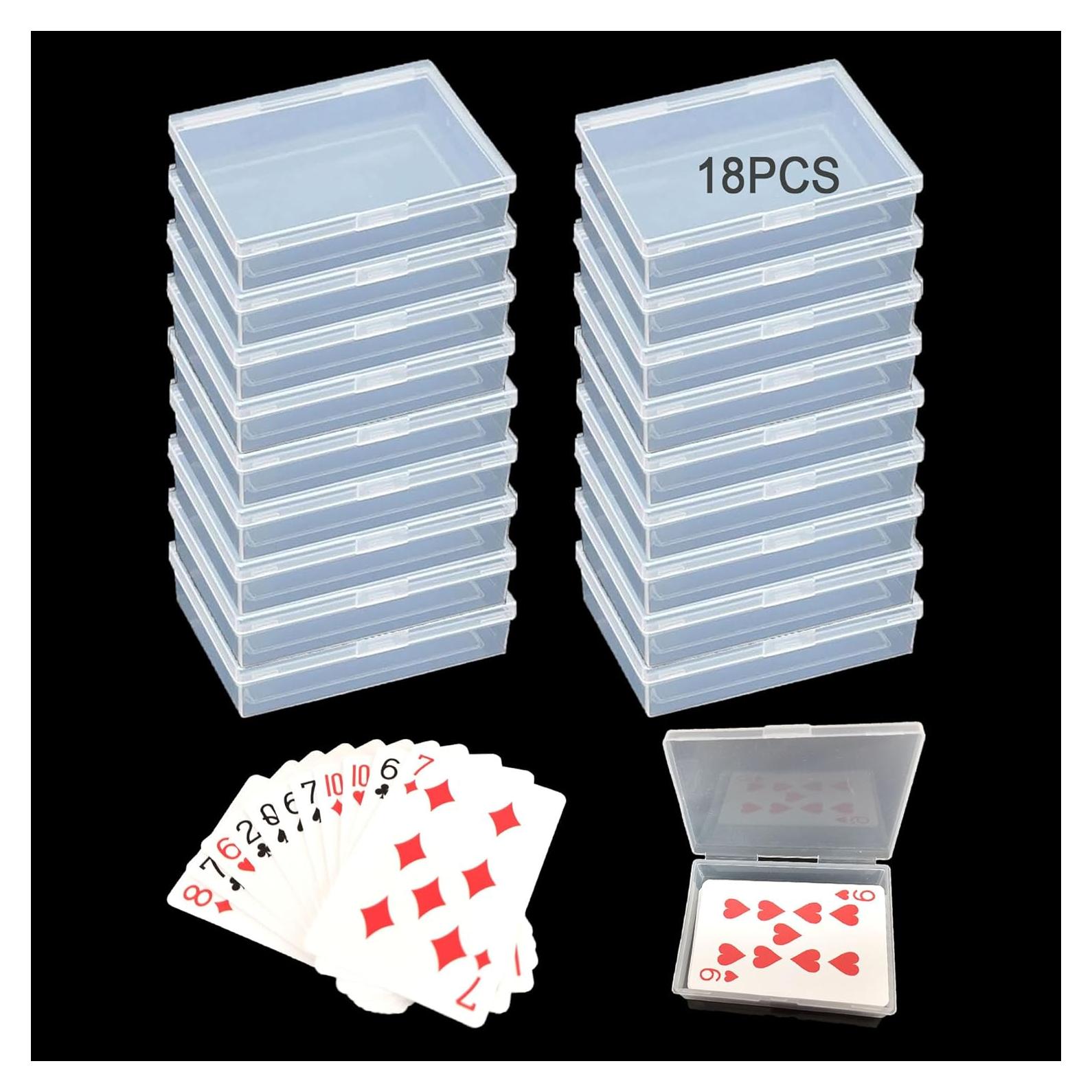 18 Cajas de Almacenamiento Transparentes para Cartas Whyogeta