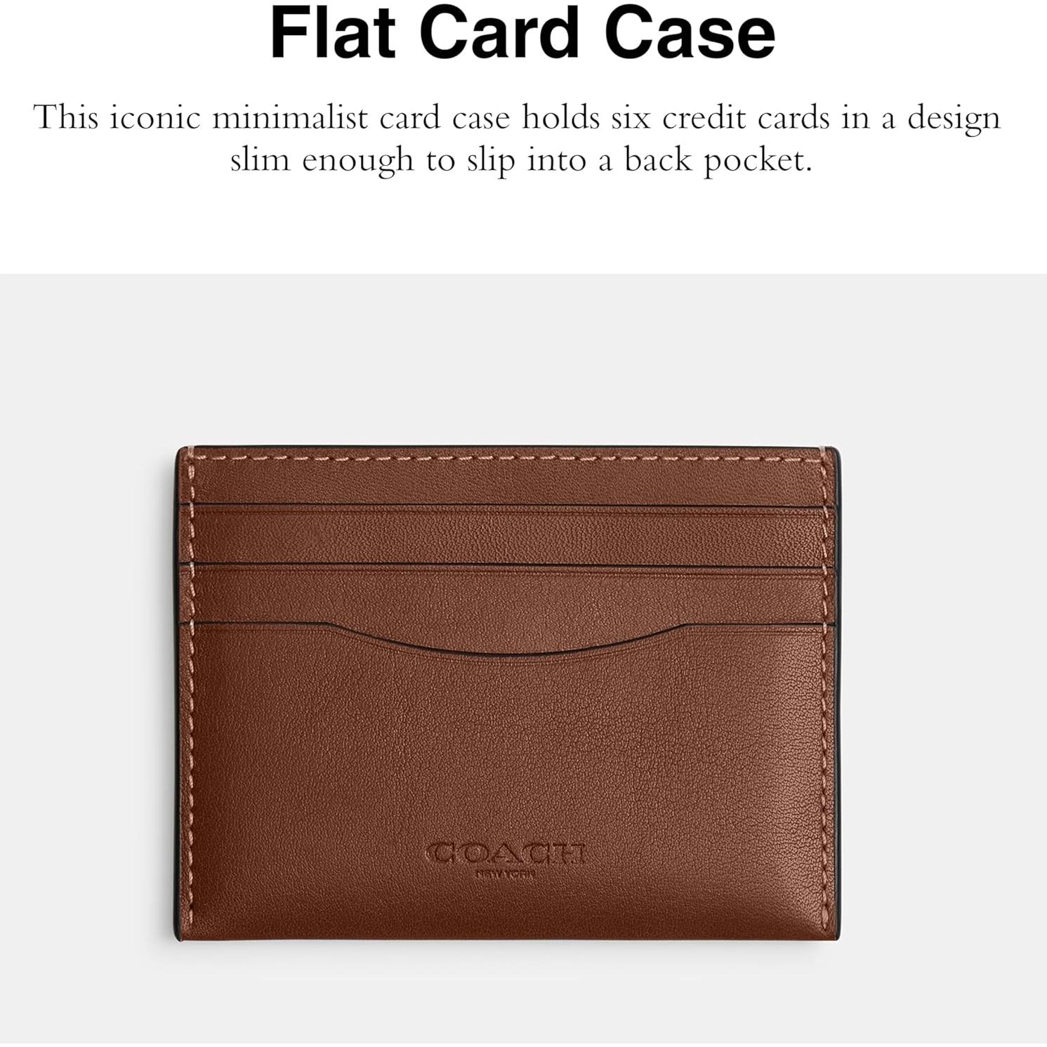 Cartera Plana Minimalista Coach en Cuero Natural para Hombres