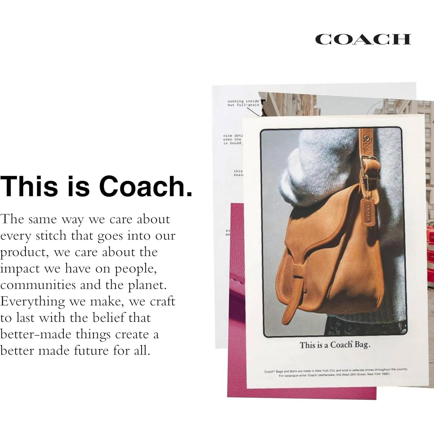 Cartera Plana Minimalista Coach en Cuero Natural para Hombres