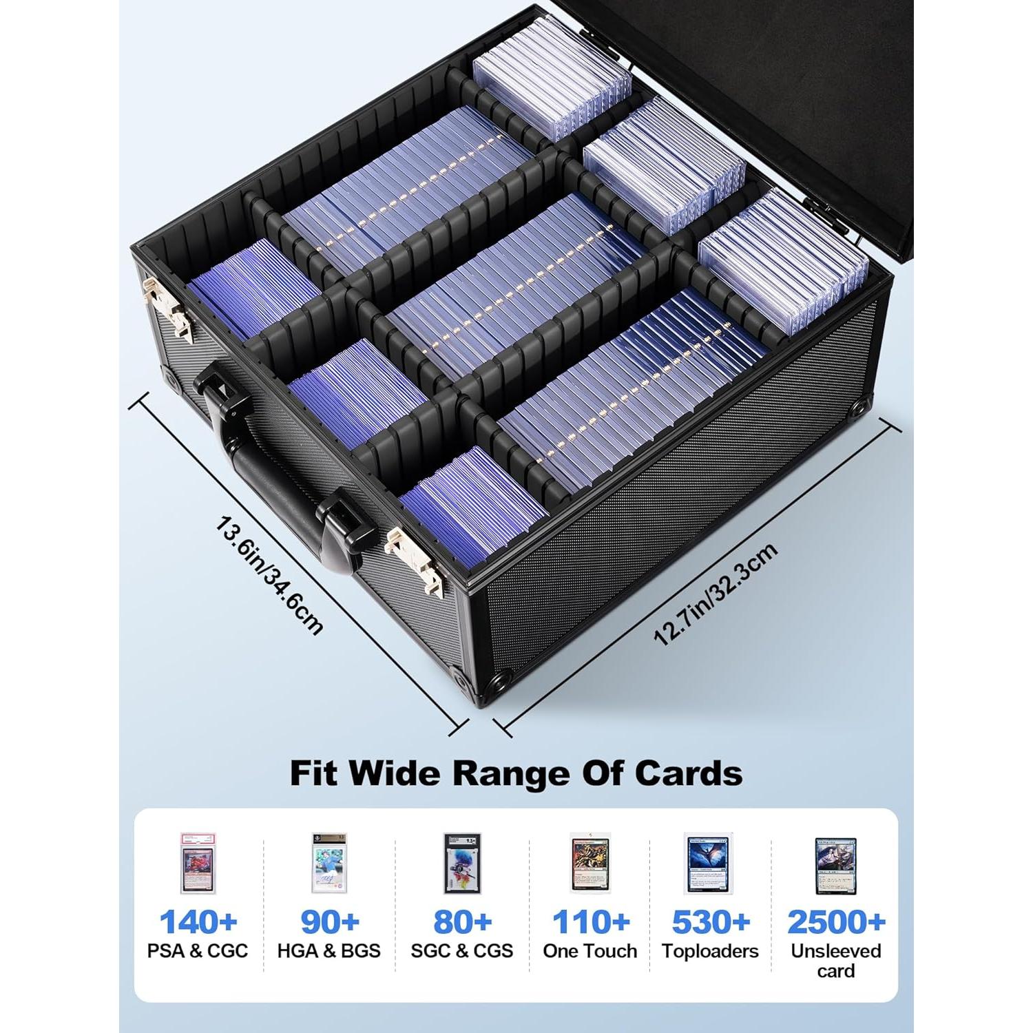 Caja de Almacenamiento de Cartas Calificadas Banloga - Negro, 8 Divisores