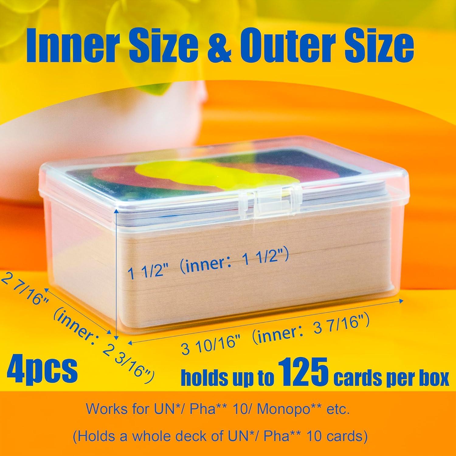 Estuche para Cartas JINUPHION 4 Pcs Transparente 125 Cartas