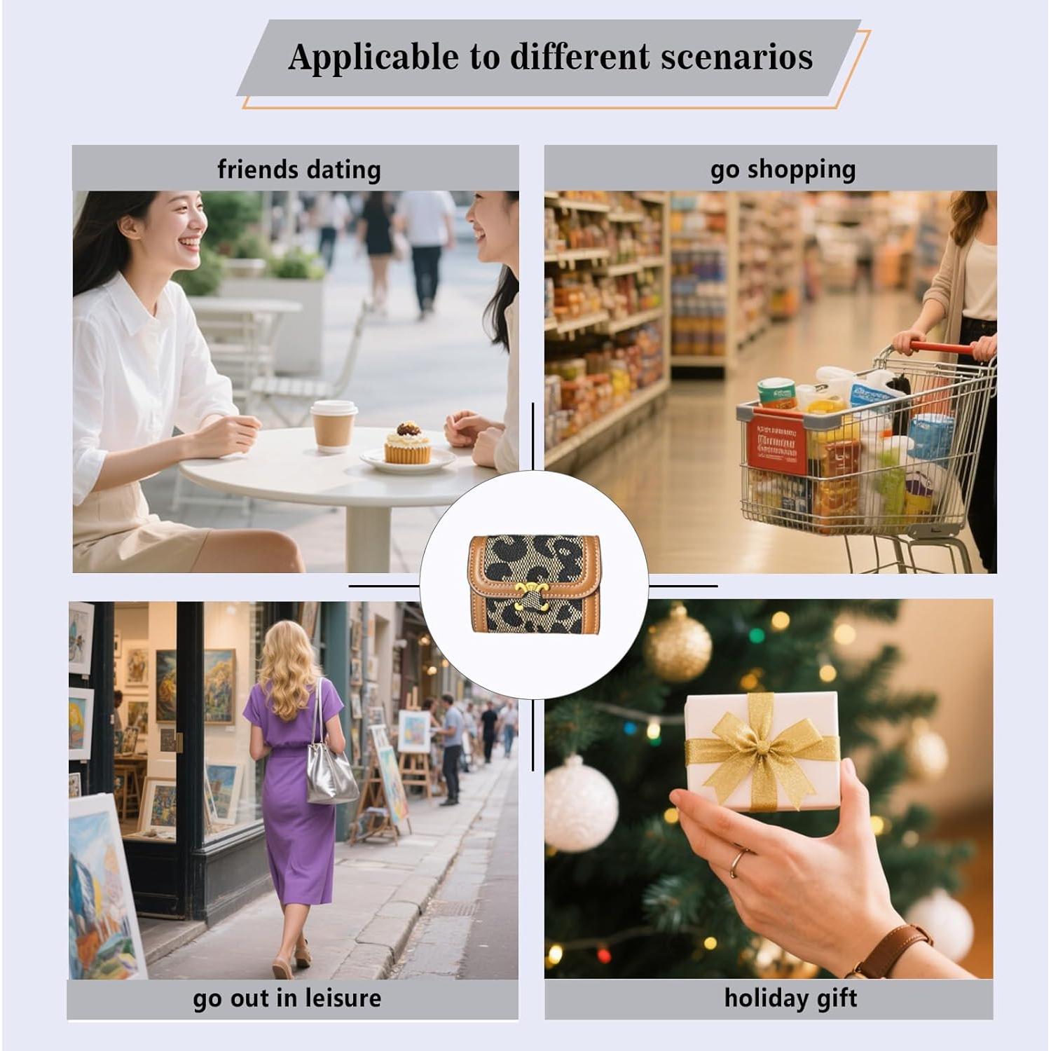 Cartera Pequeña Leheybia para Tarjetas de Mujer con Bloqueo RFID