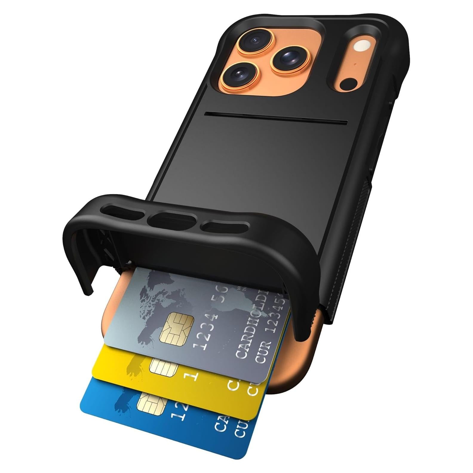 Funda Scooch Wingmate para iPhone 17 Pro, Negro, Soporte Tarjetas