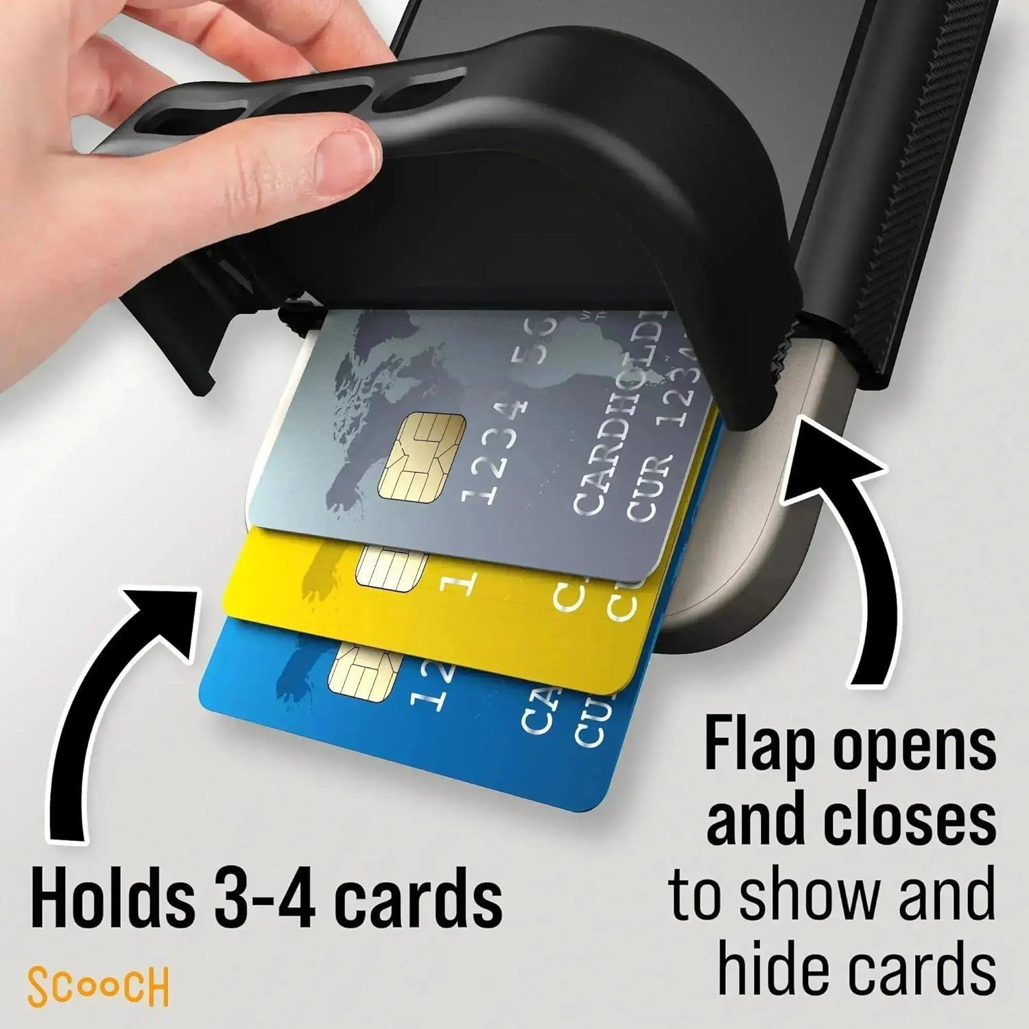 Funda Scooch Wingmate para iPhone 17 Pro, Negro, Soporte Tarjetas