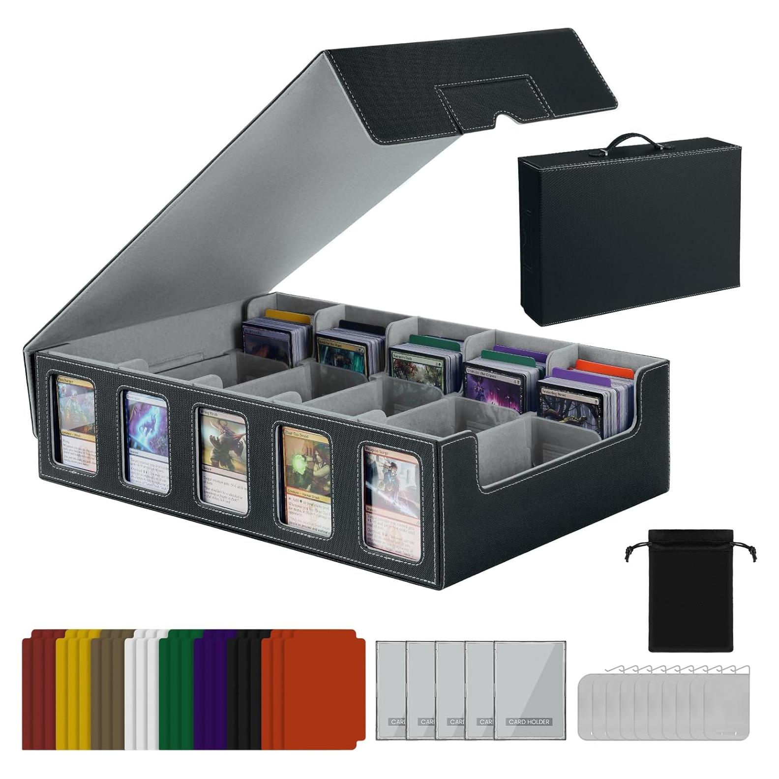 Caja de Almacenamiento de Cartas Enrichovo 5 Filas Gris
