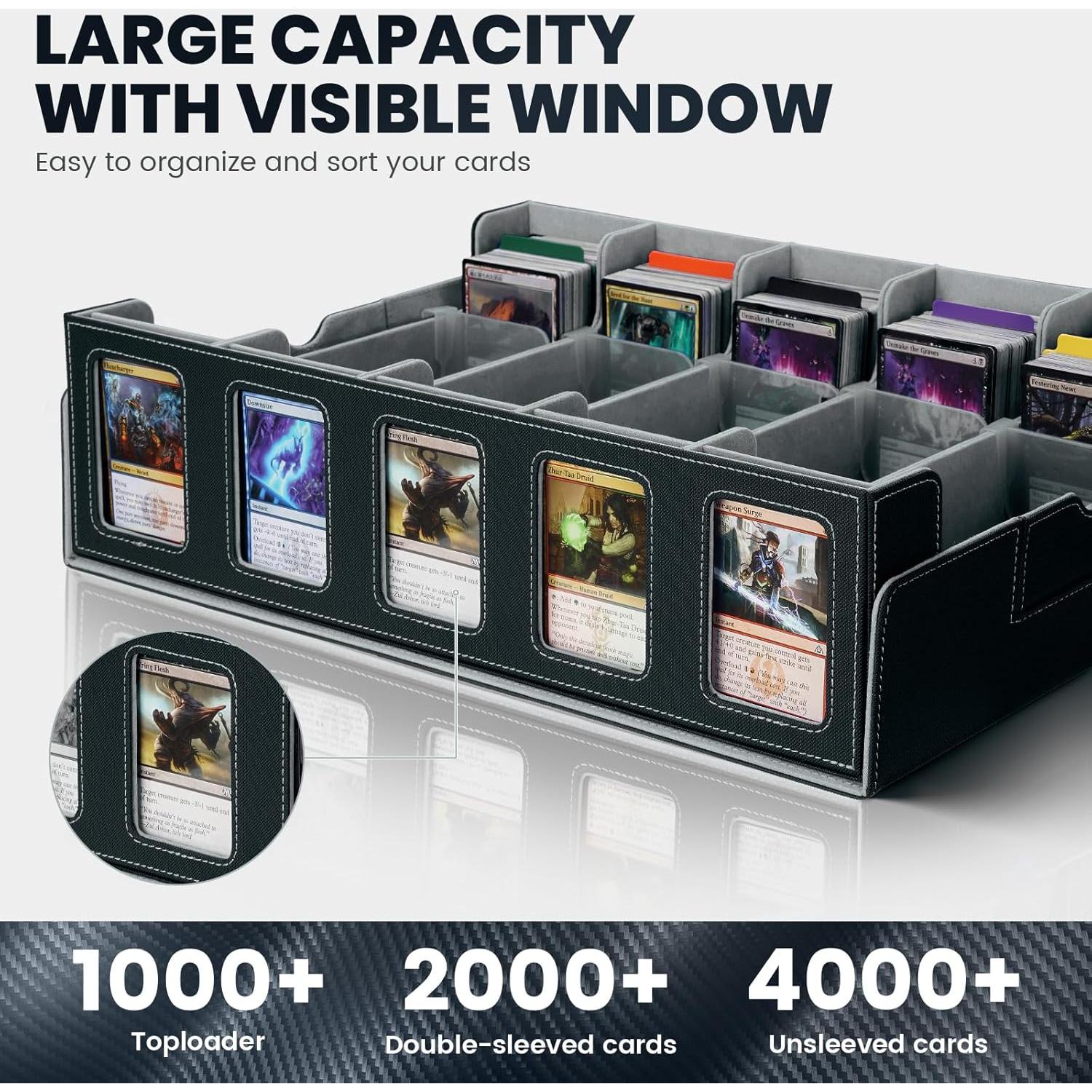 Caja de Almacenamiento de Cartas Enrichovo 5 Filas Gris