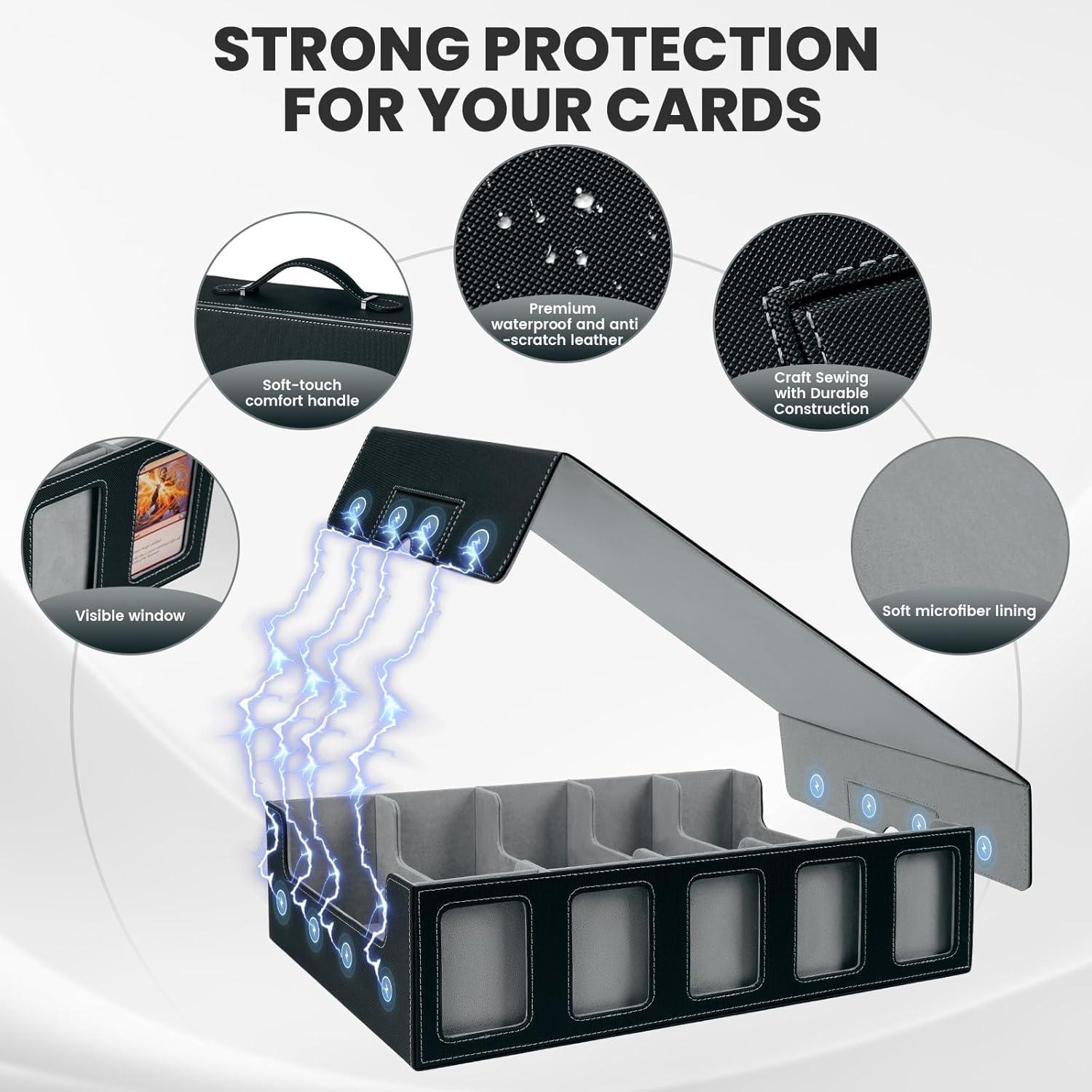 Caja de Almacenamiento de Cartas Enrichovo 5 Filas Gris