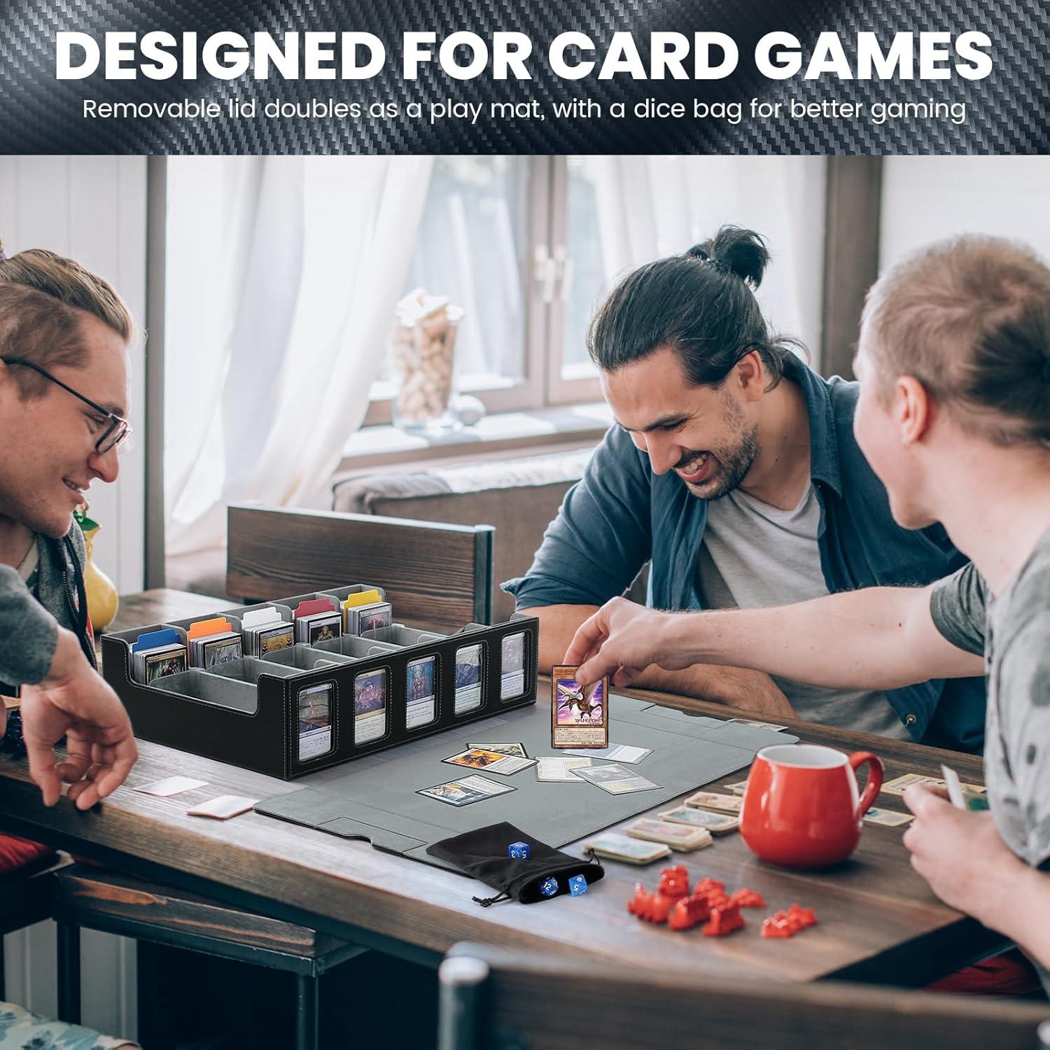 Caja de Almacenamiento de Cartas Enrichovo 5 Filas Gris