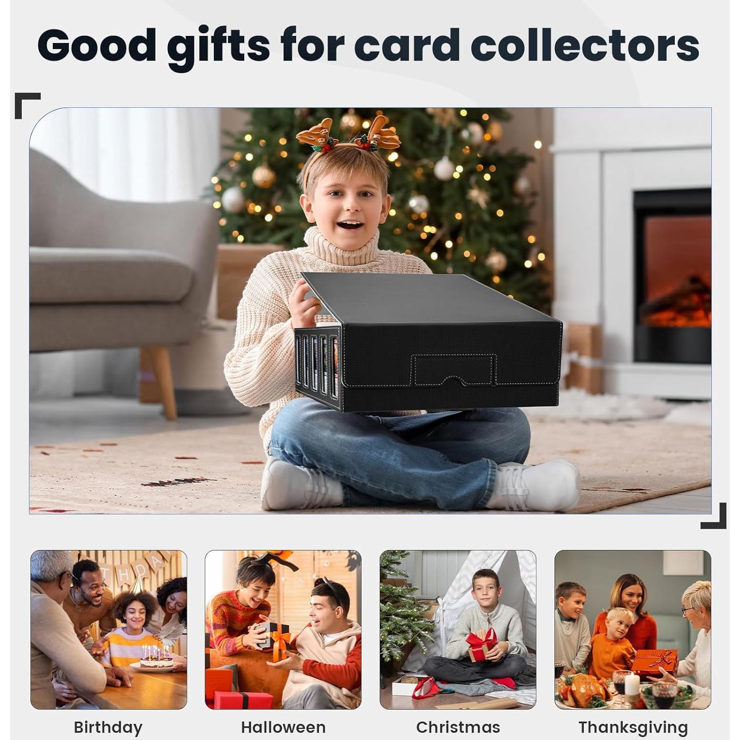 Caja de Almacenamiento de Cartas Enrichovo 5 Filas Gris