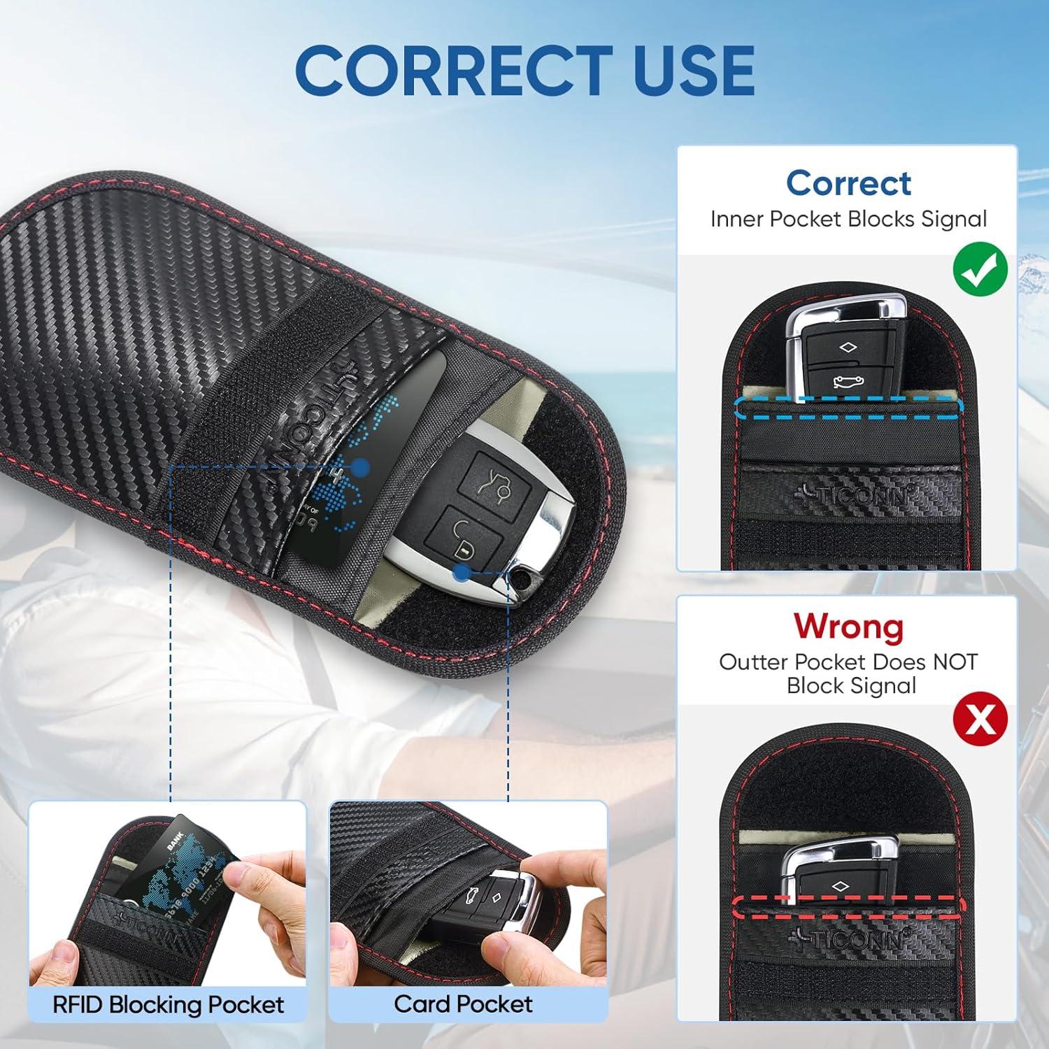 Bolsa Faraday TICONN para Llave 8.9x12.7cm Antirrobo