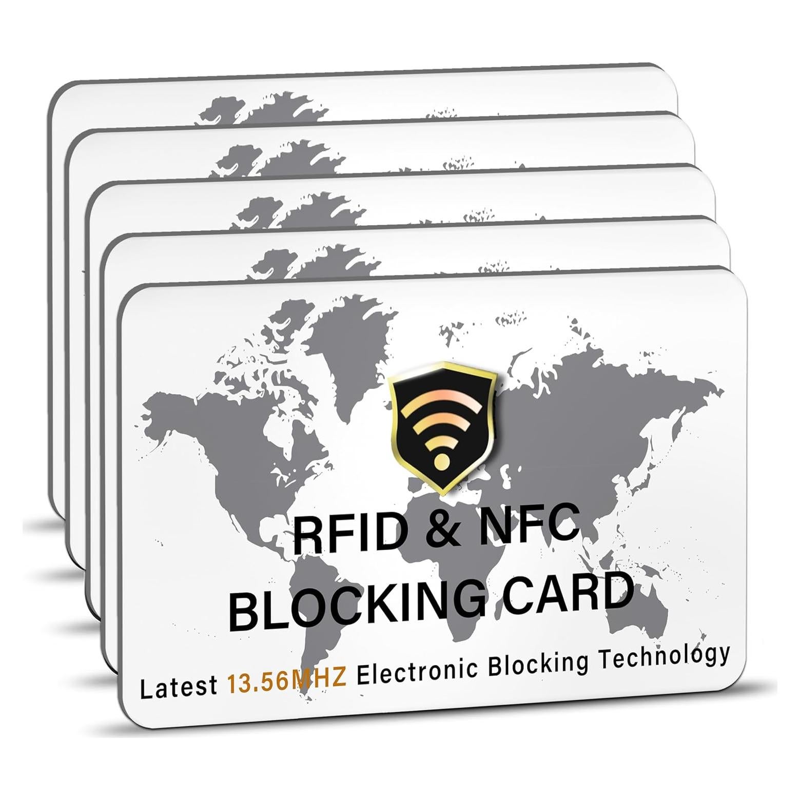 5 Tarjetas de Bloqueo RFID SaiTech IT Mapa Mundial Blanco