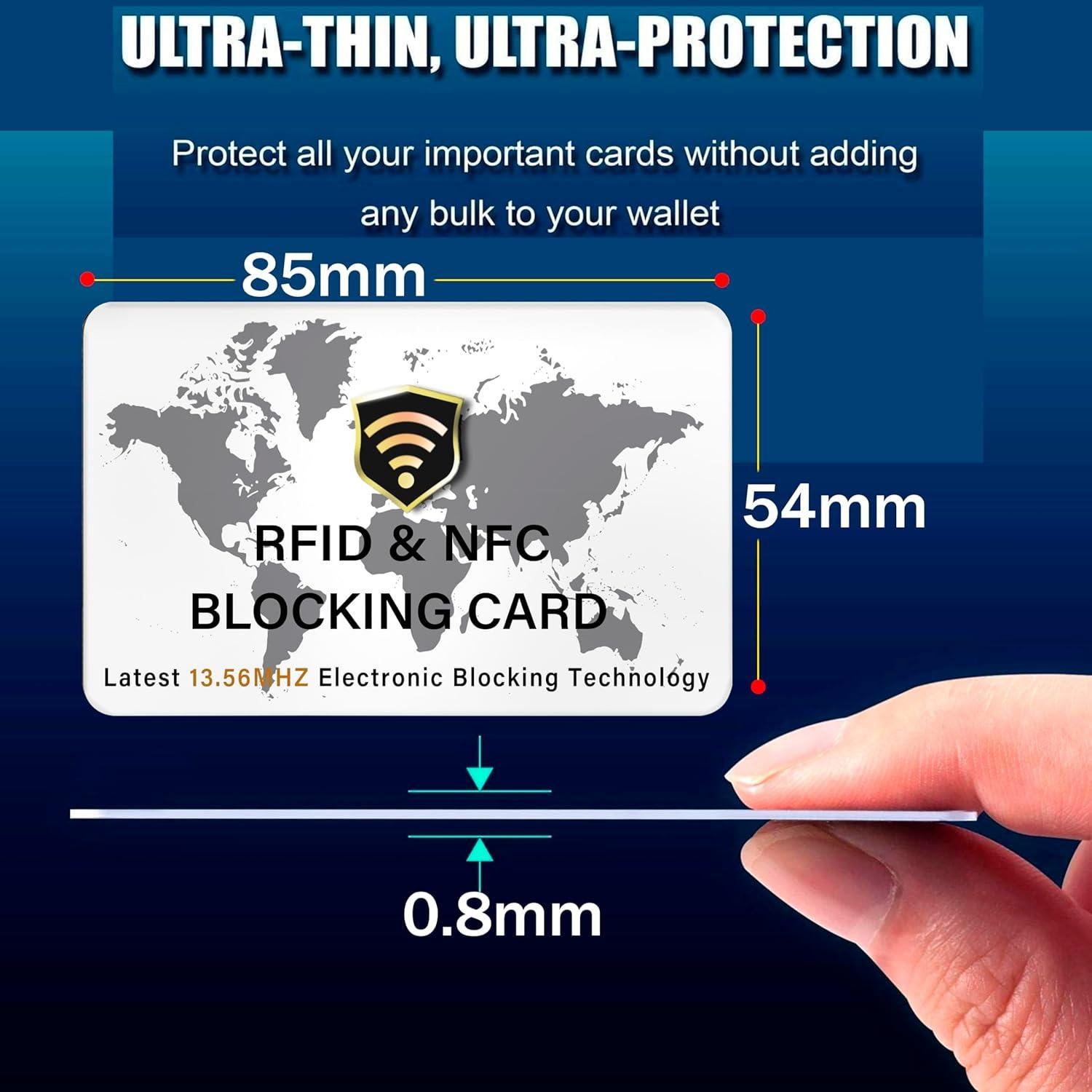 5 Tarjetas de Bloqueo RFID SaiTech IT Mapa Mundial Blanco