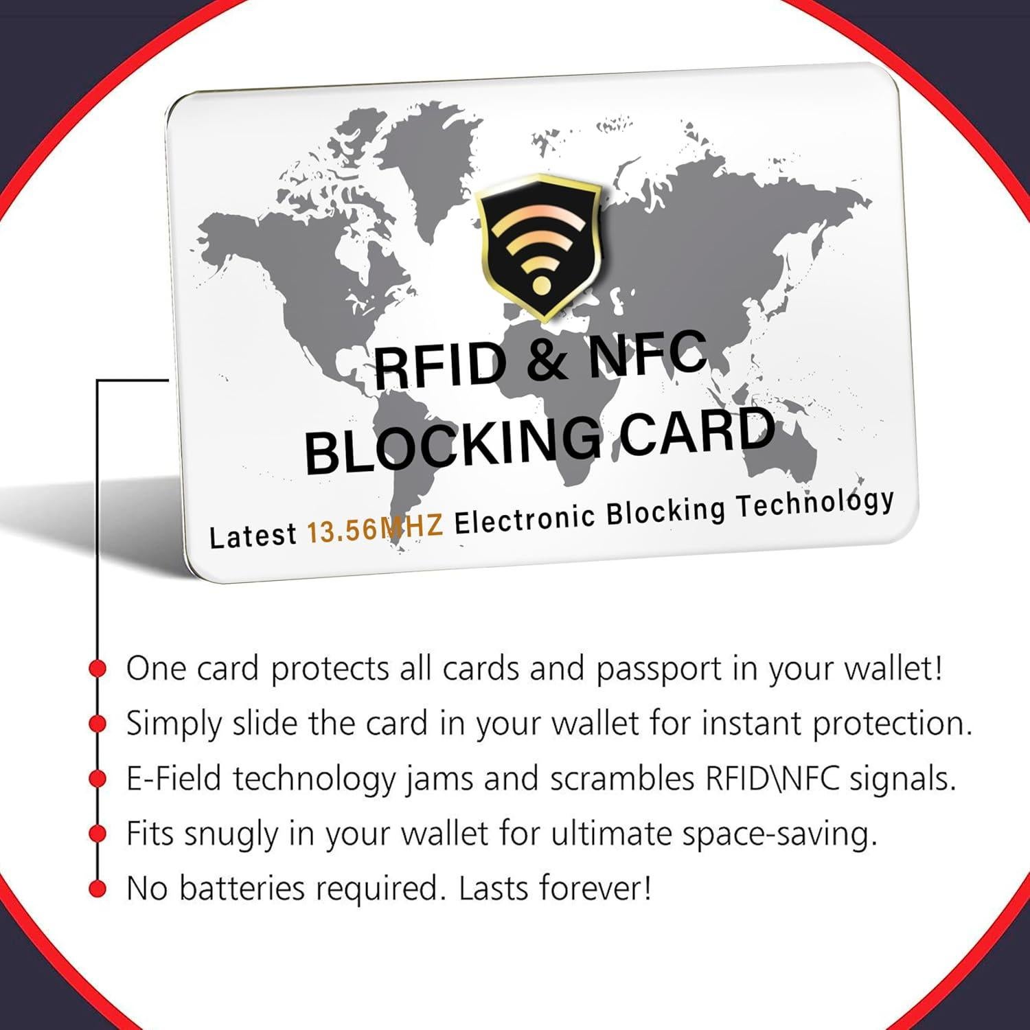 5 Tarjetas de Bloqueo RFID SaiTech IT Mapa Mundial Blanco