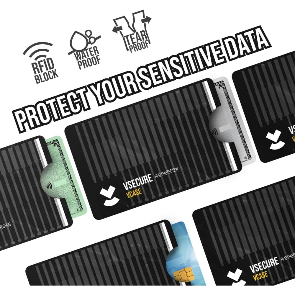 Juego de 5 Fundas Bloqueadoras RFID VCase - Protección Tarjetas