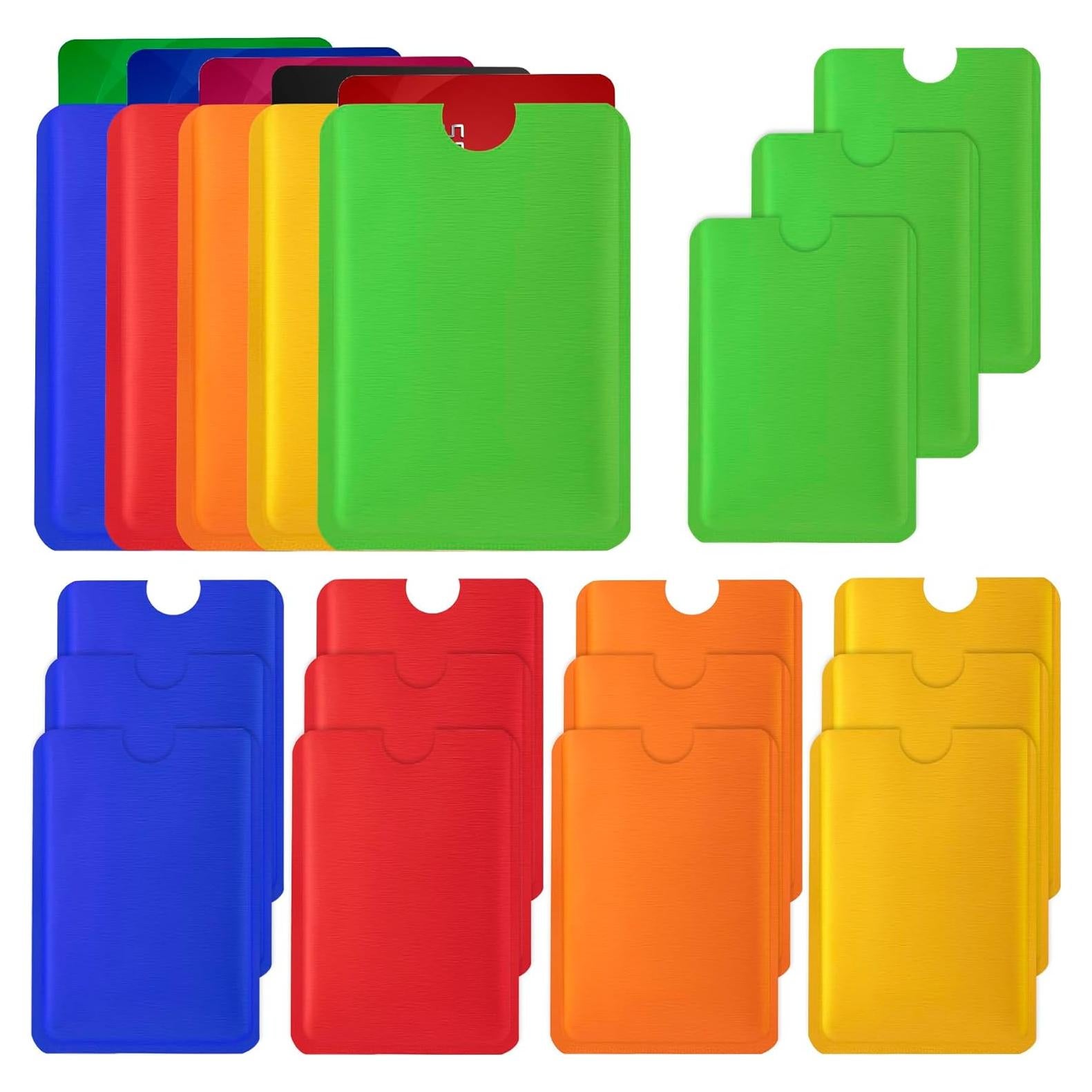 20 Fundas Bloqueadoras RFID Isslly Coloridas para Tarjetas