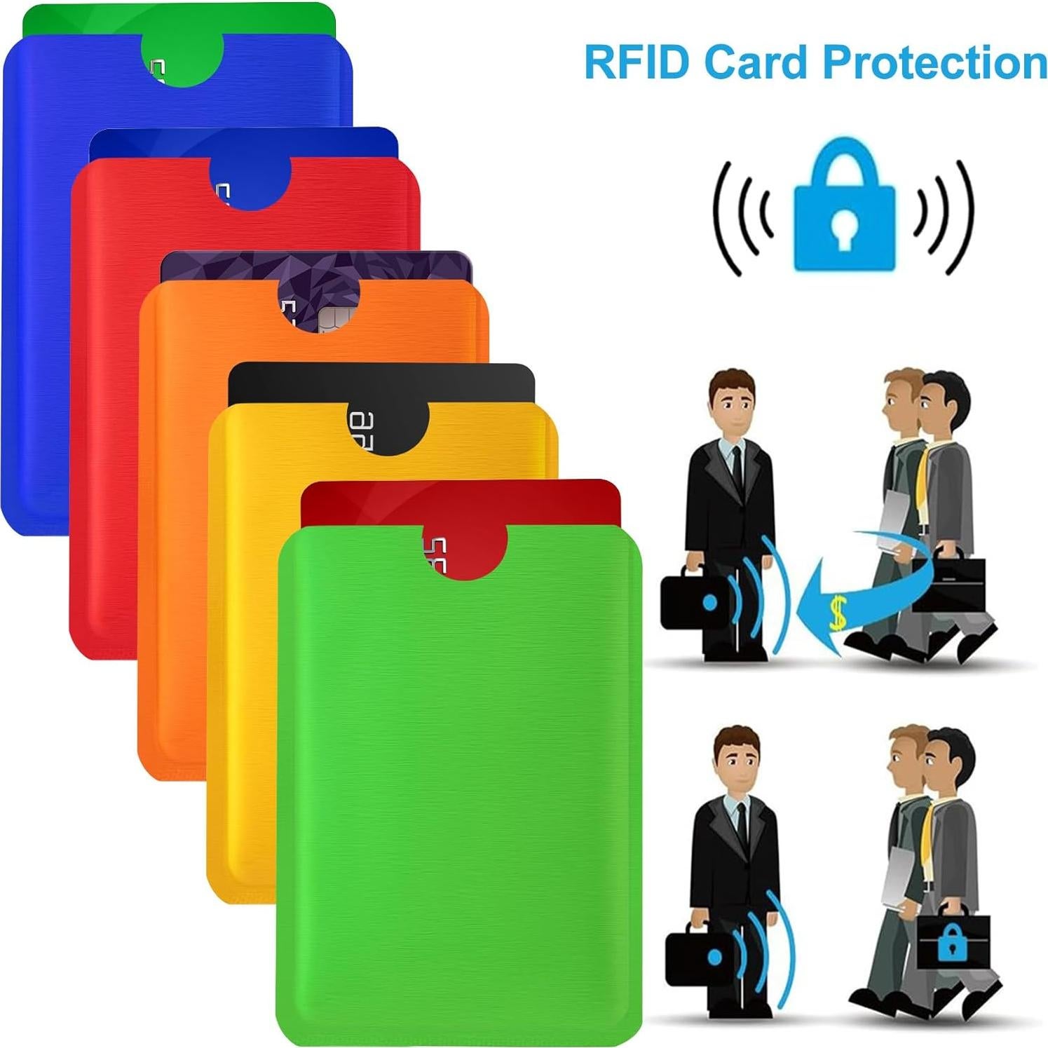 20 Fundas Bloqueadoras RFID Isslly Coloridas para Tarjetas