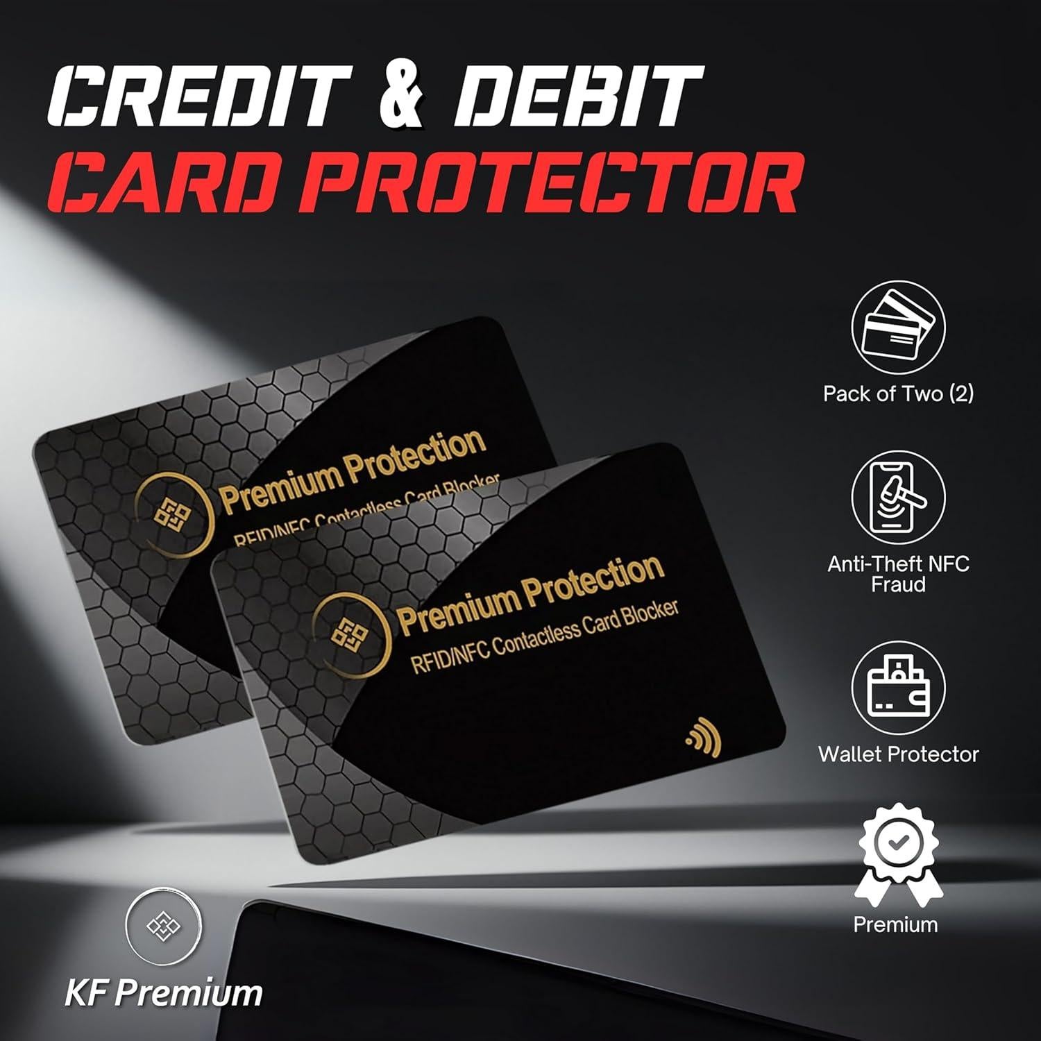 Tarjeta Bloqueadora RFID KF-Premium - Paquete de 2 Doradas