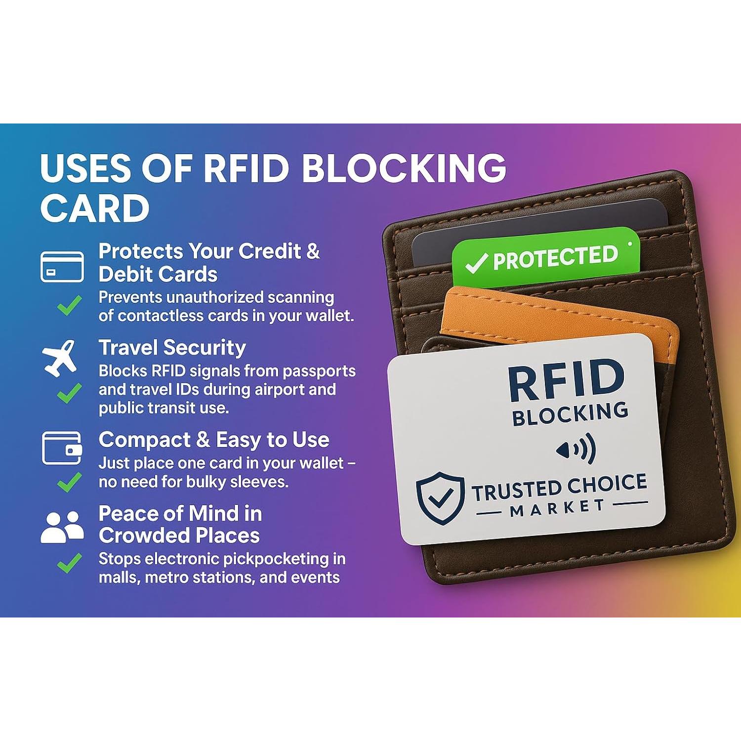 Tarjetas Bloqueadoras RFID 6-Pack Trusted Choice - Protección NFC