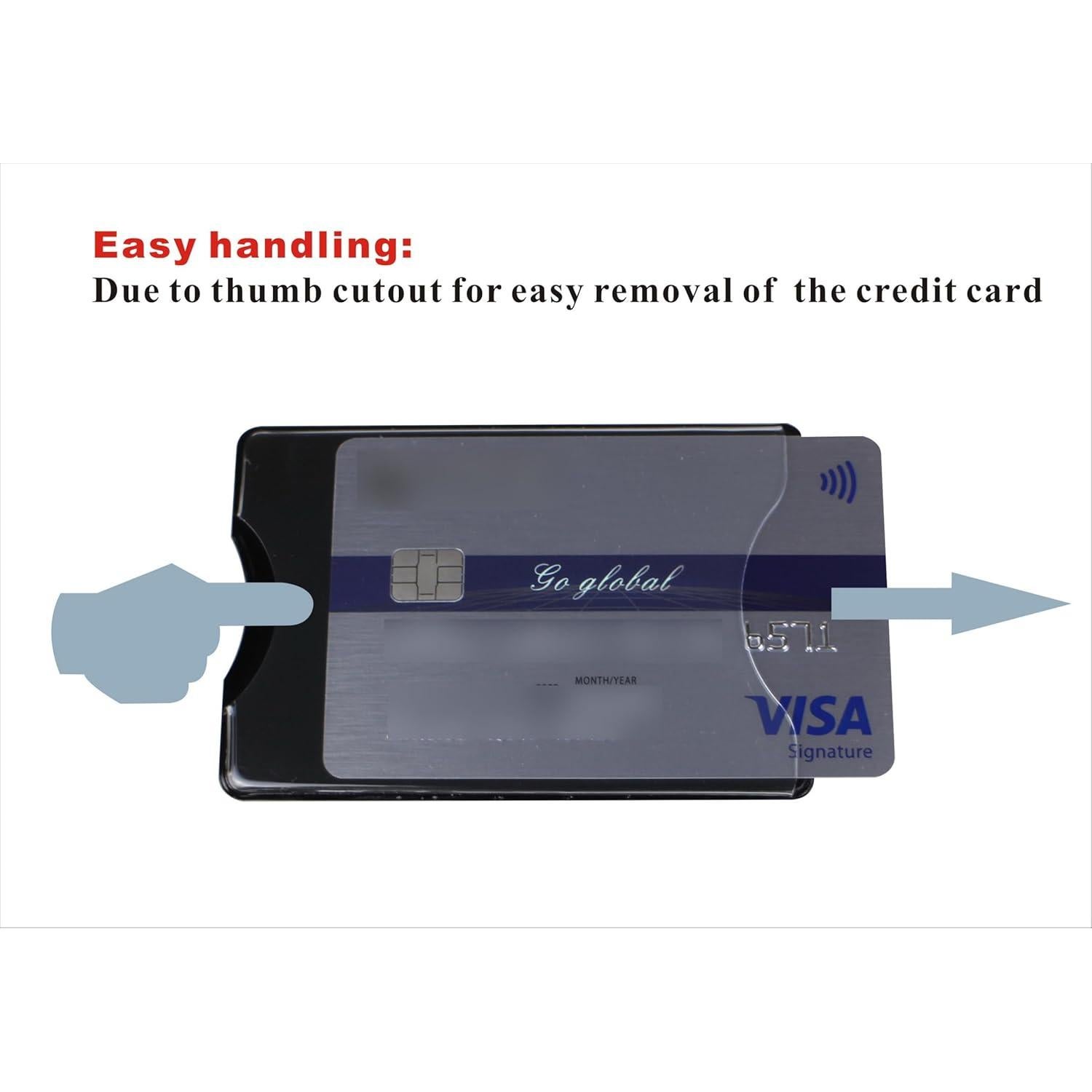 Paquete de 5 Fundas Bloqueadoras RFID Jiashili - Transparente/Negro