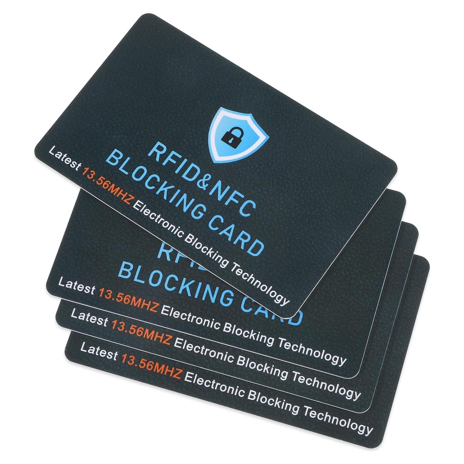 Bewudy 4 Tarjetas de Bloqueo RFID Antirrobo para Carteras