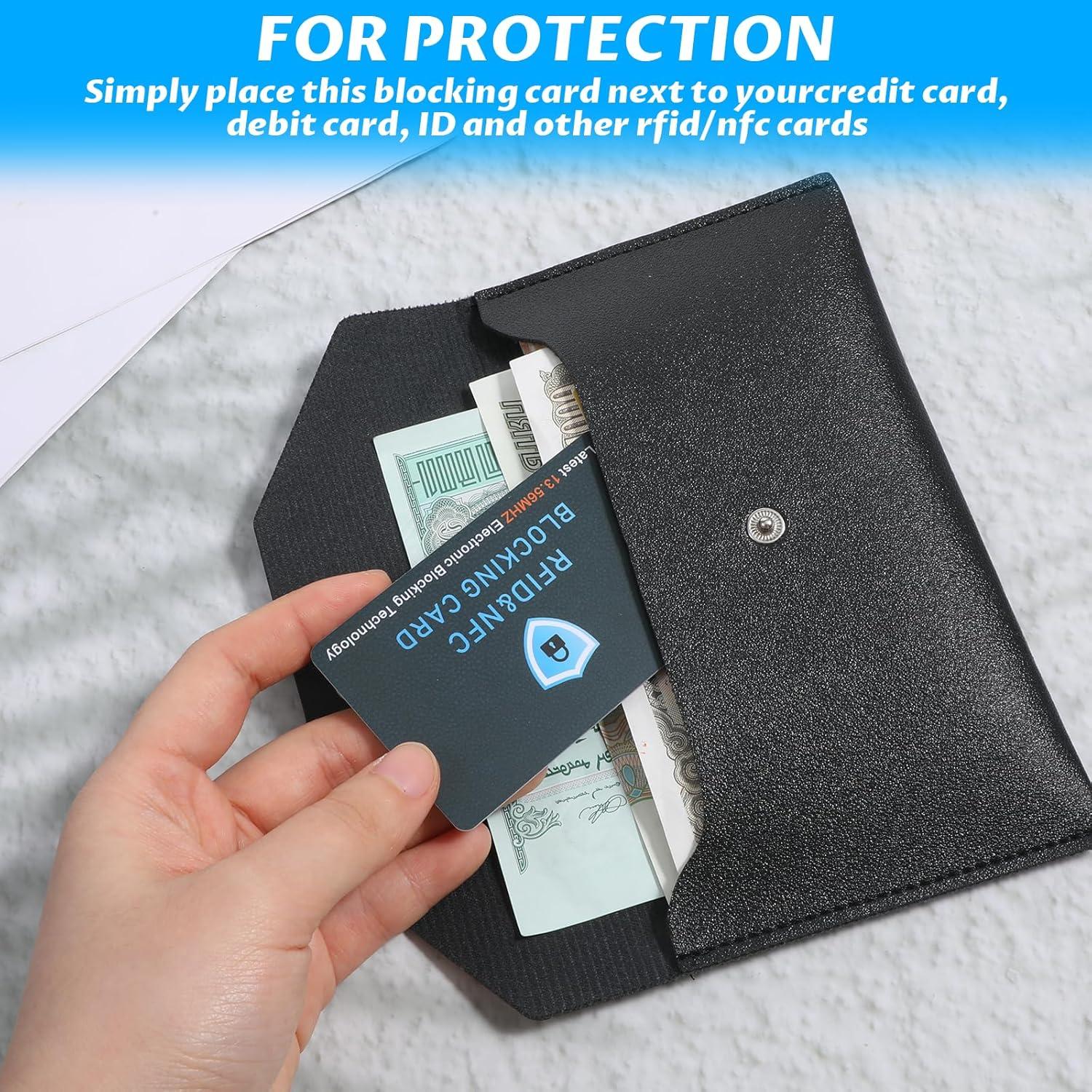 Bewudy 4 Tarjetas de Bloqueo RFID Antirrobo para Carteras