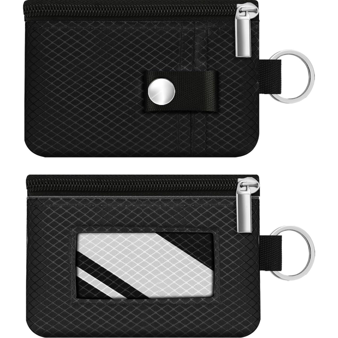 Billetera Minimalista CCUMI con Bloqueo RFID y Cremallera Negra