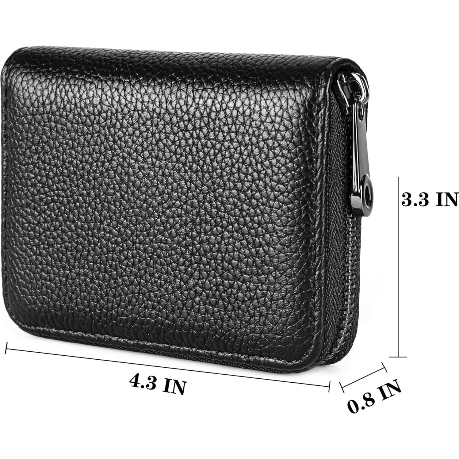 Cartera de Cuero Genuino Suweibuke con Bloqueo RFID - Negro