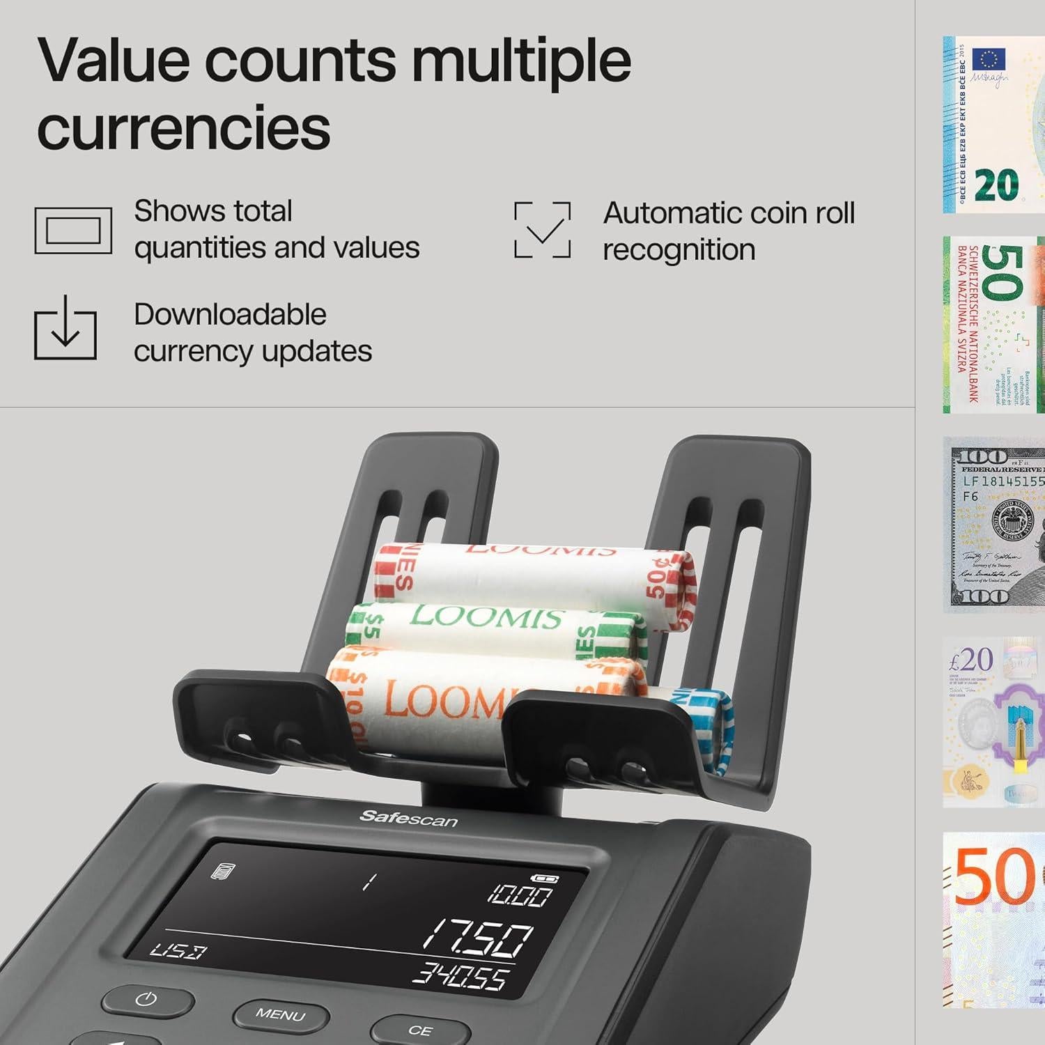 Balanza de Conteo de Dinero Safescan 6165 Multi-Moneda