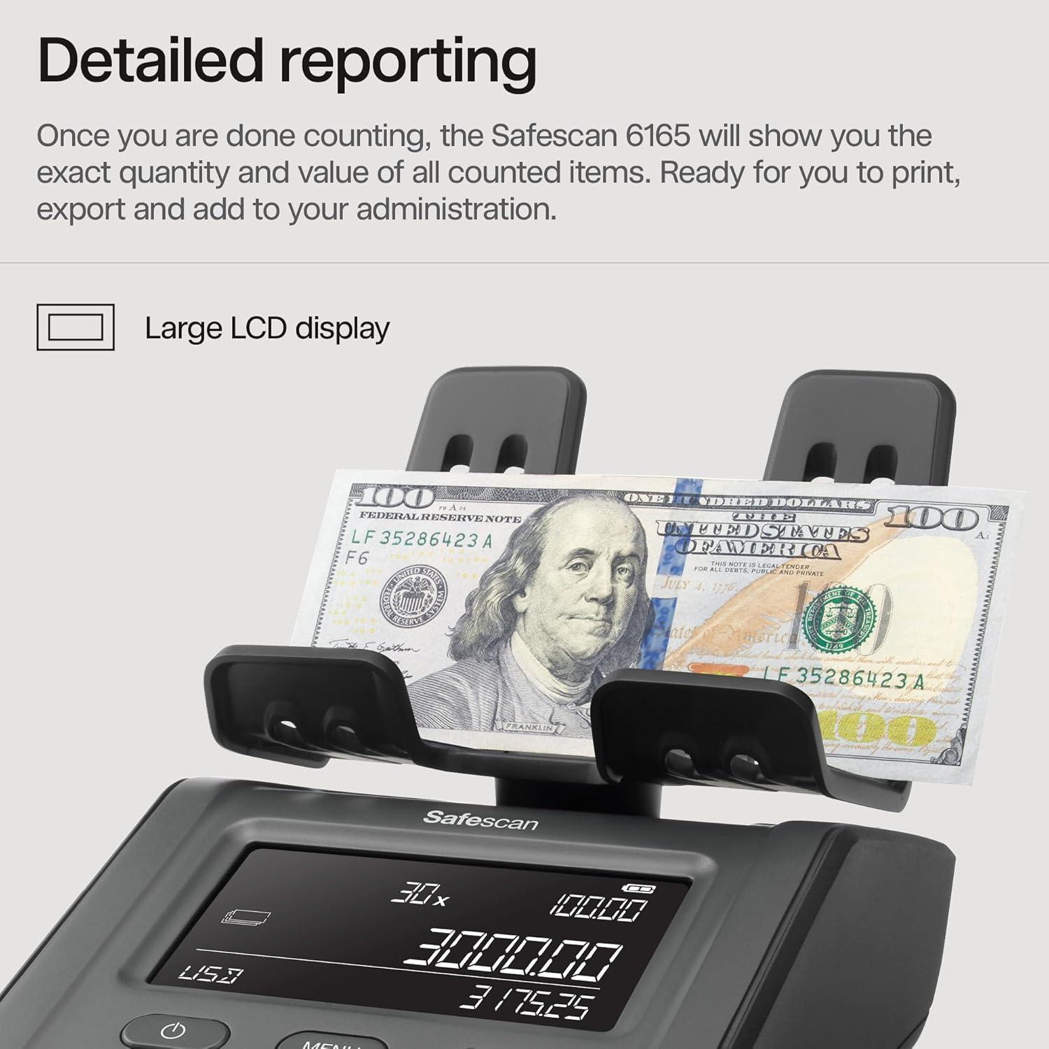 Balanza de Conteo de Dinero Safescan 6165 Multi-Moneda