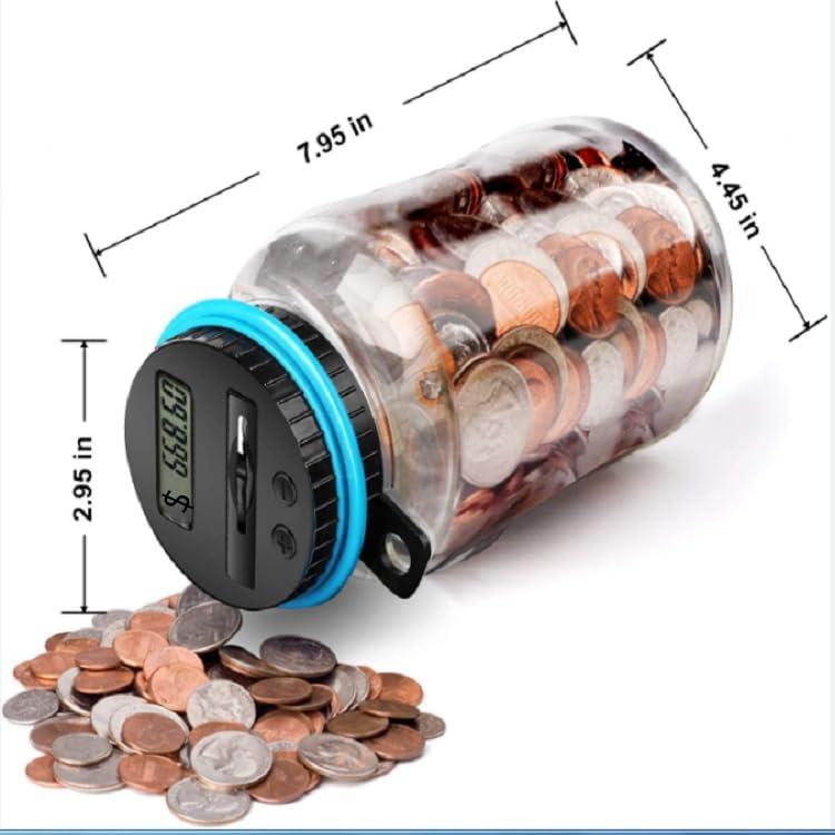 Contador de Monedas Digital QCHL 1.8L con Pantalla LCD y Candado
