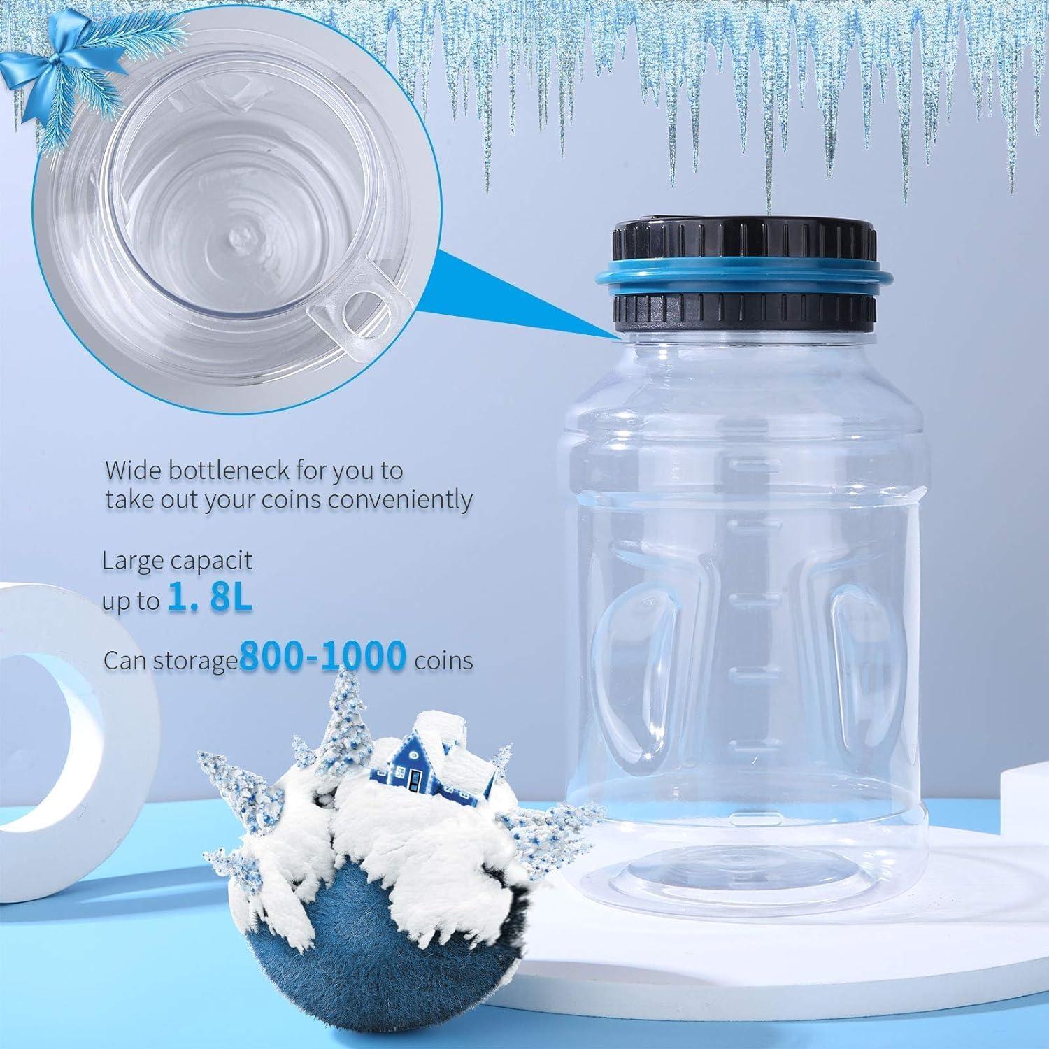 Contador de Monedas Digital QCHL 1.8L con Pantalla LCD y Candado