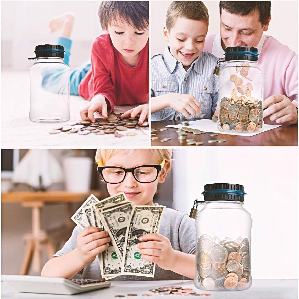 Contador de Monedas Digital QCHL 1.8L con Pantalla LCD y Candado