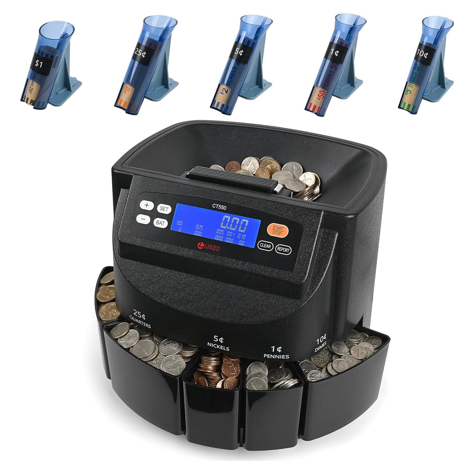 Contador y Clasificador de Monedas L LIKED LD-CT550-5C, 5 Tipos