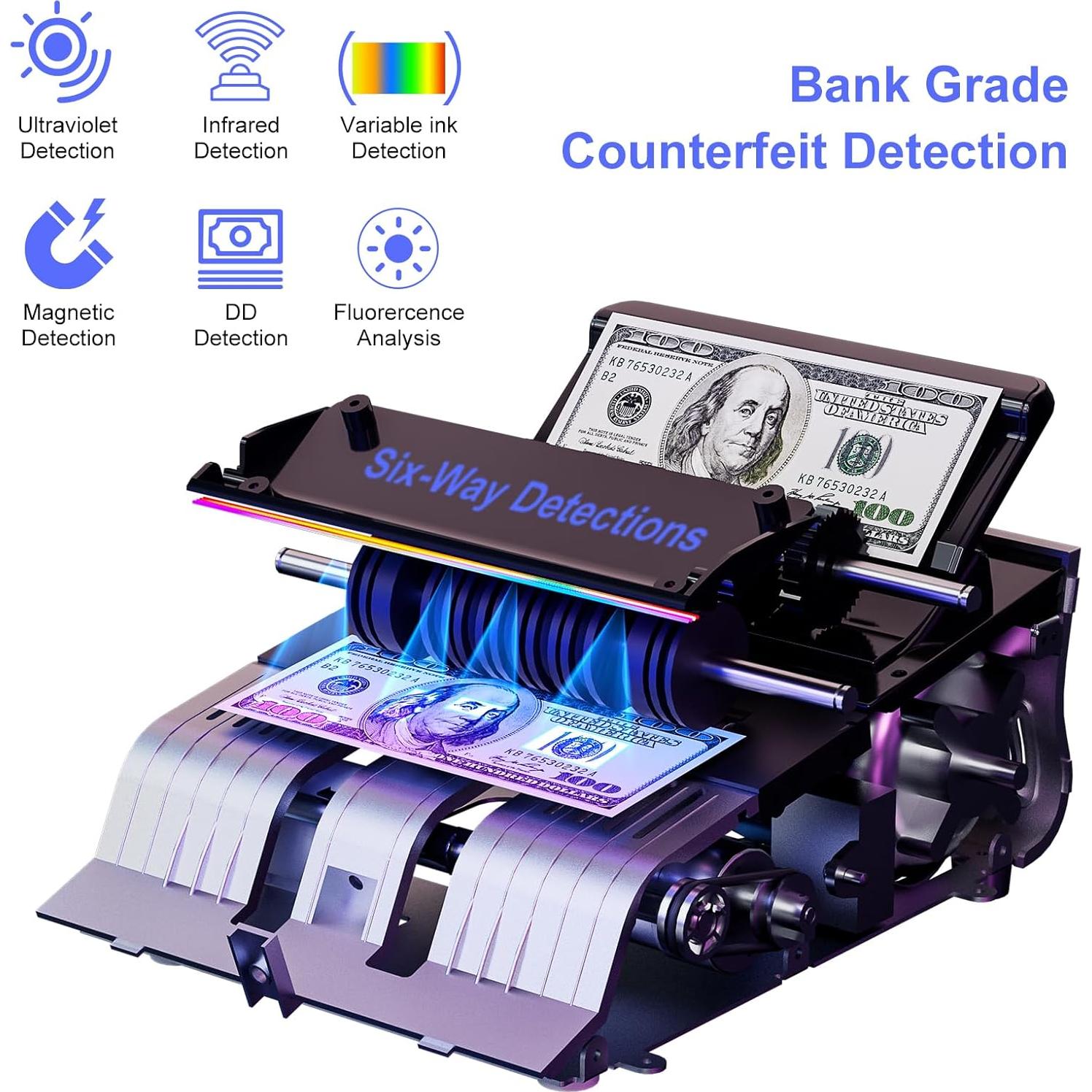 Contadora de Dinero Aocktobar K08 con Detección de Billetes Falsos