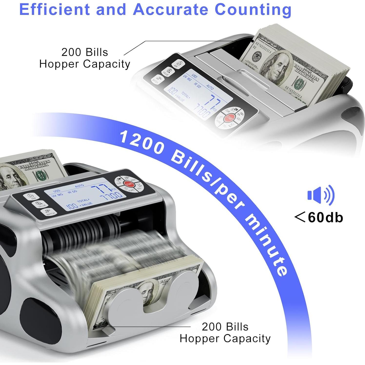 Contadora de Dinero Aocktobar K08 con Detección de Billetes Falsos