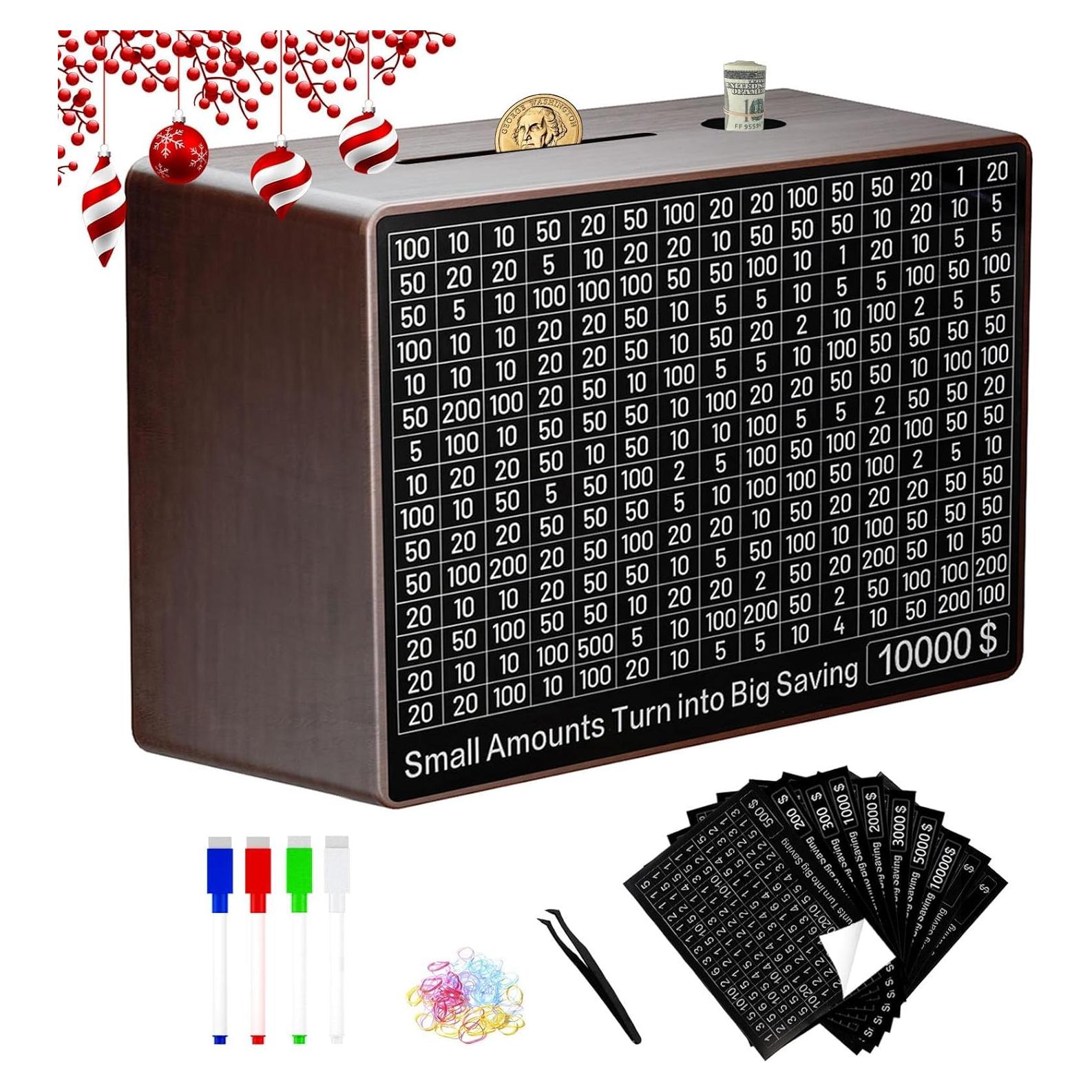 Caja de Ahorro de Madera GoePaTo 23.1x17x8.1cm Marrón