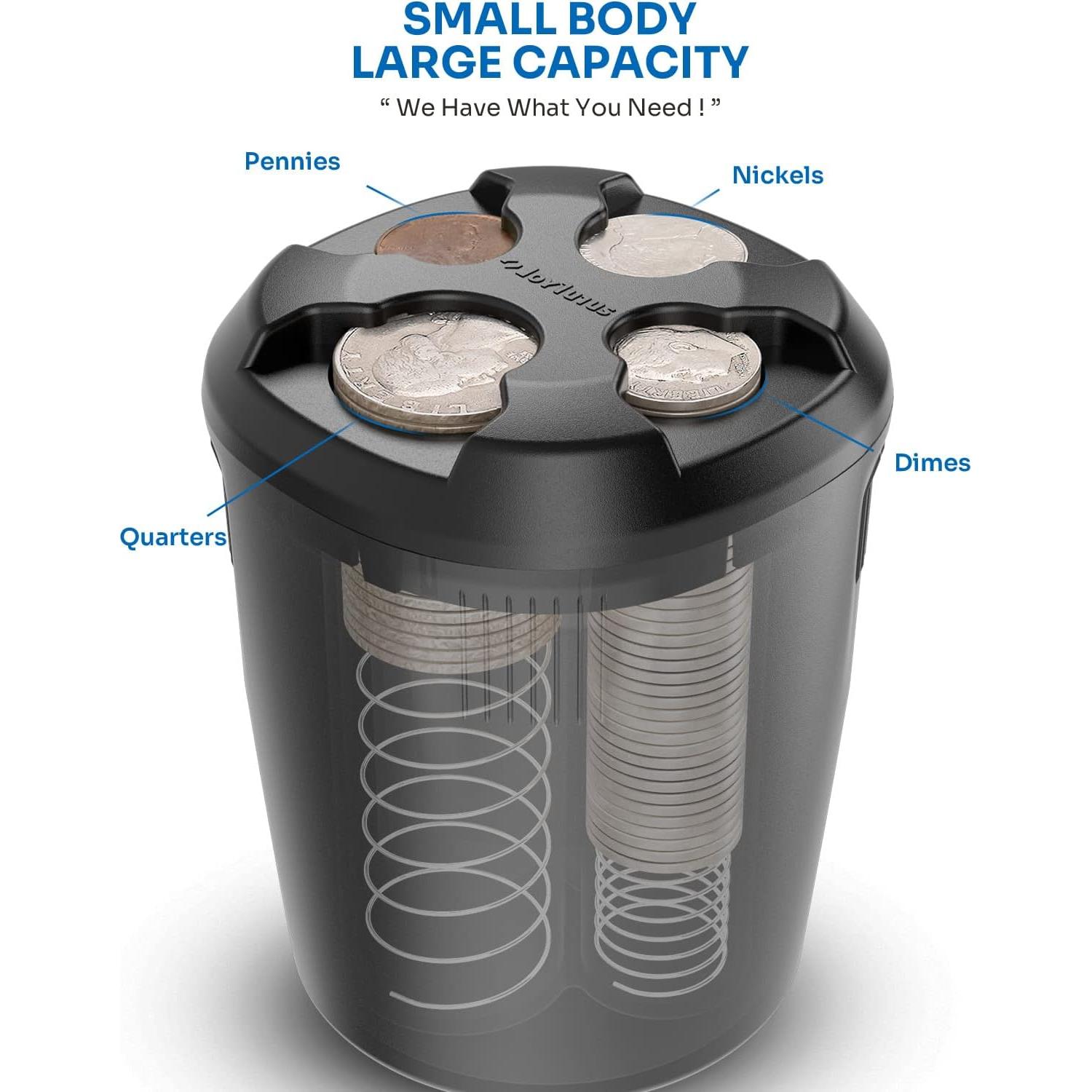 Soporte de Monedas JOYTUTUS Negro Universal para Auto - 2 Paquete