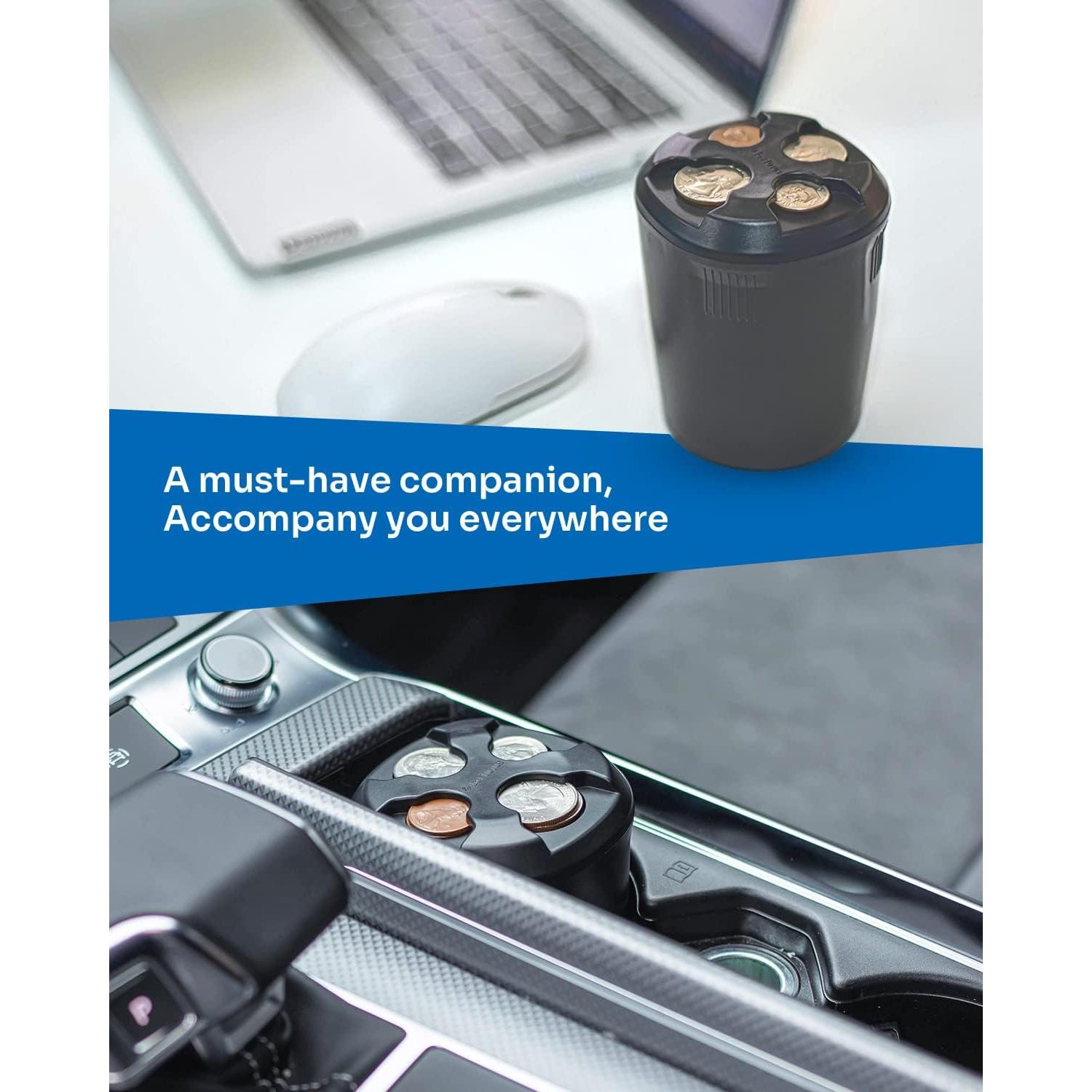 Soporte de Monedas JOYTUTUS Negro Universal para Auto - 2 Paquete