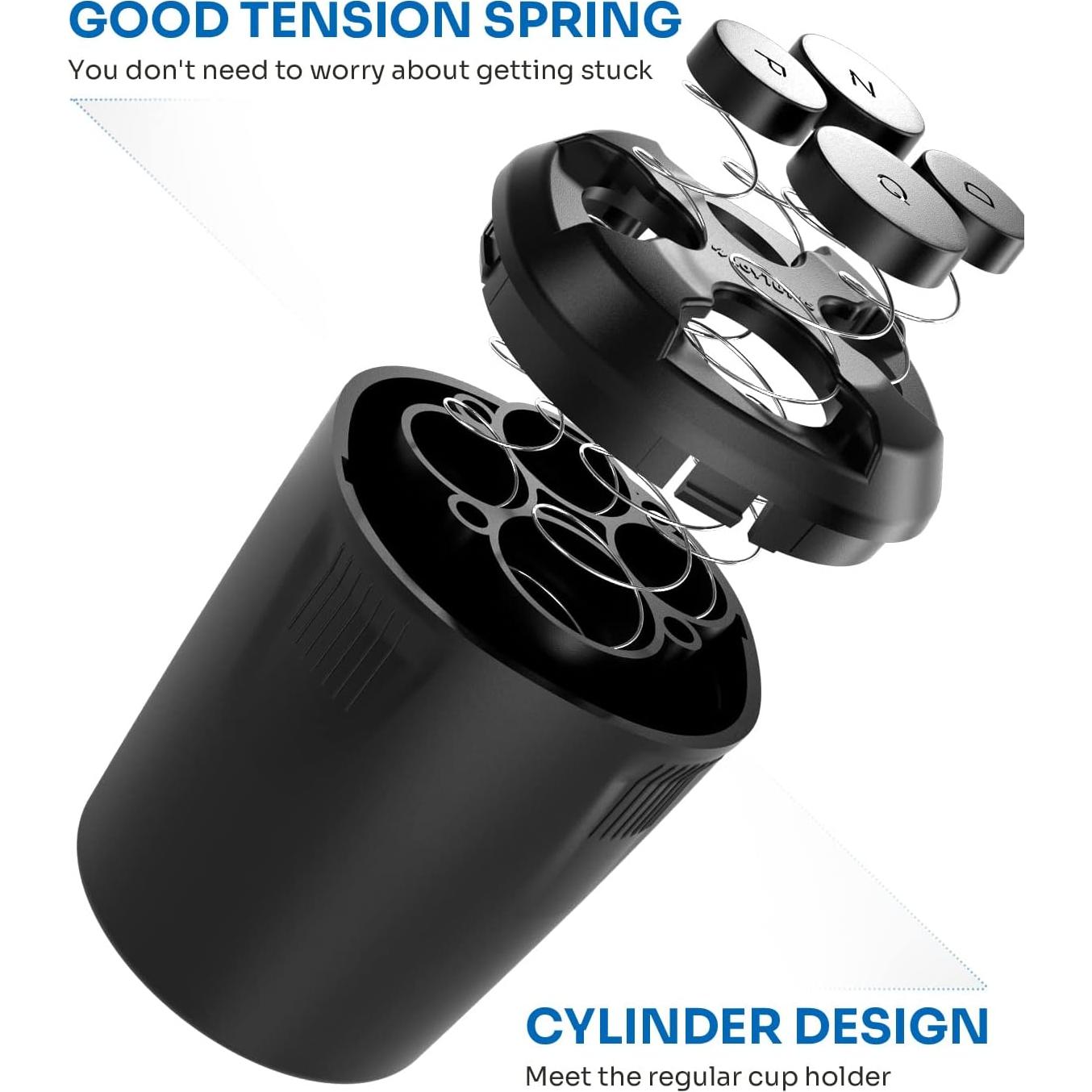 Soporte de Monedas JOYTUTUS Negro Universal para Auto - 2 Paquete