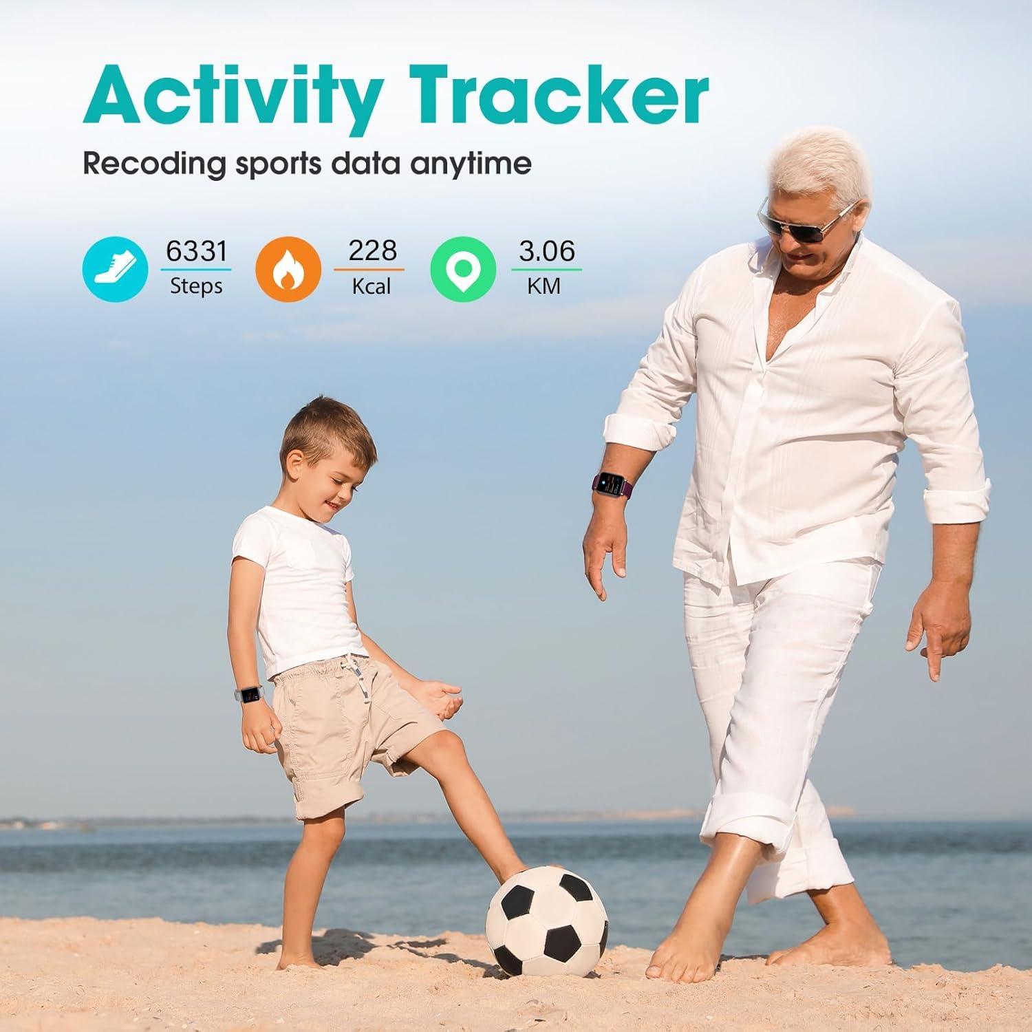 Reloj Podómetro TYKOIT para Mayores, Impermeable, 1.4" LCD