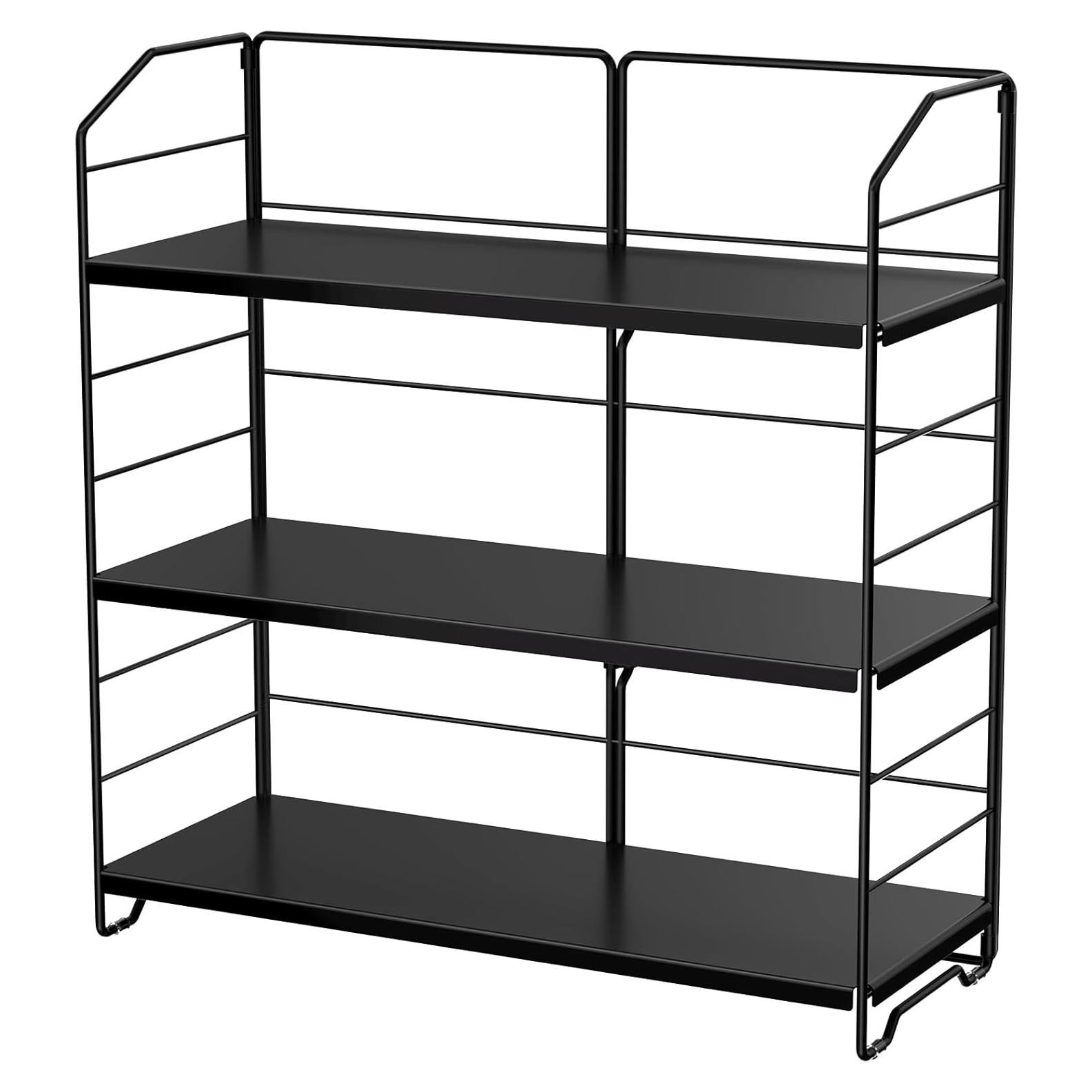 Organizador de Encimera BOIVSHI 3 Niveles Ajustable Metal Negro