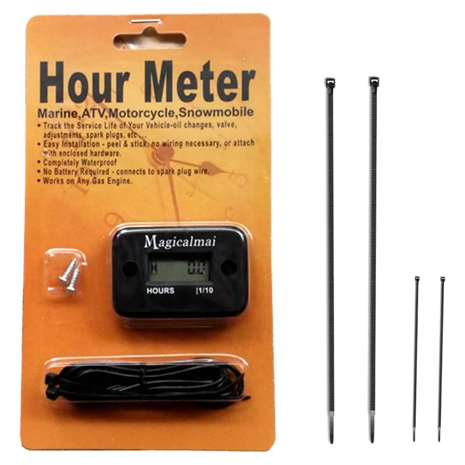 Contador de Horas Inductivo Magicalmai para Motores y Generadores - Negro
